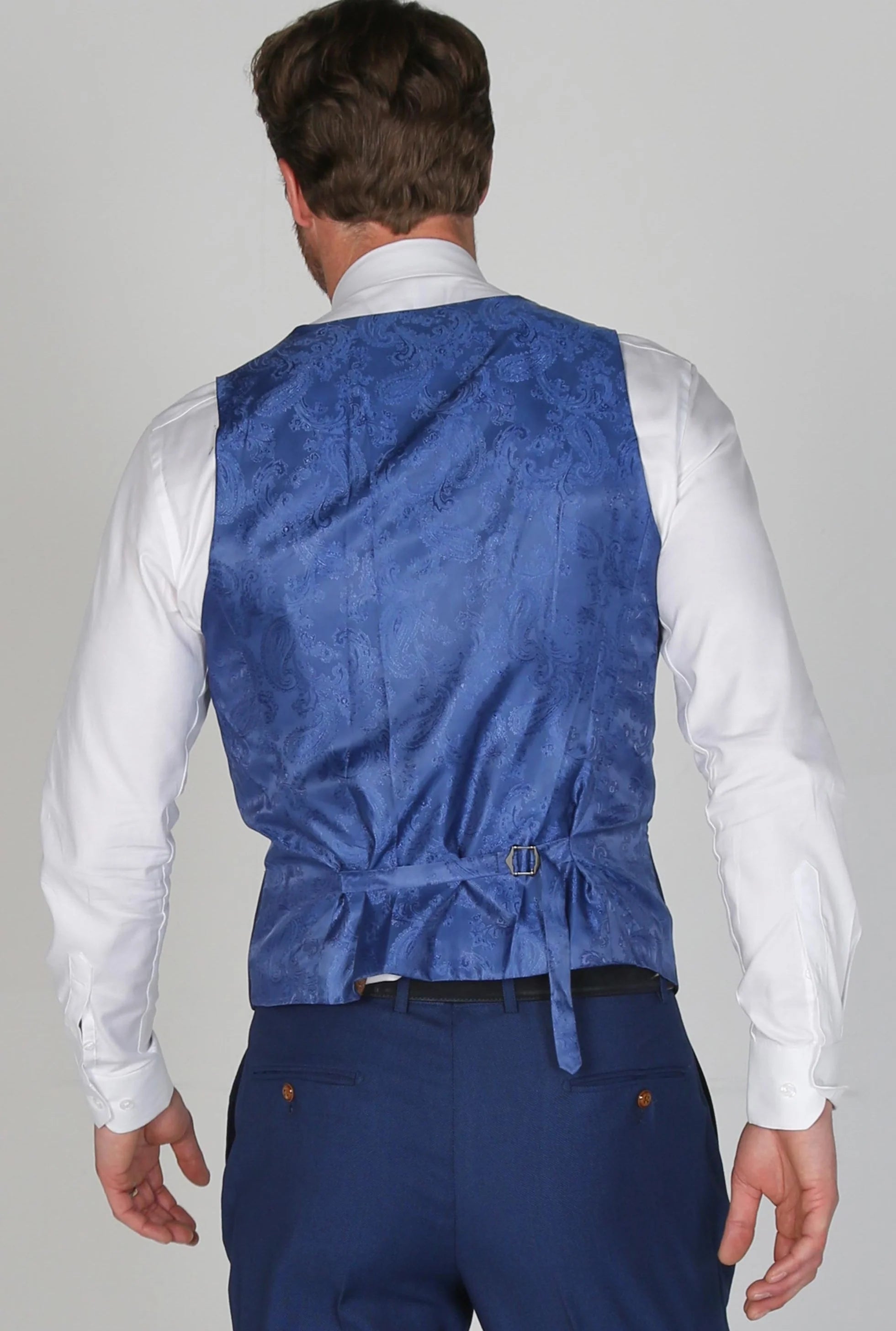 Mayfair Birdseye Blue Waistcoat Wedding Prom Attire