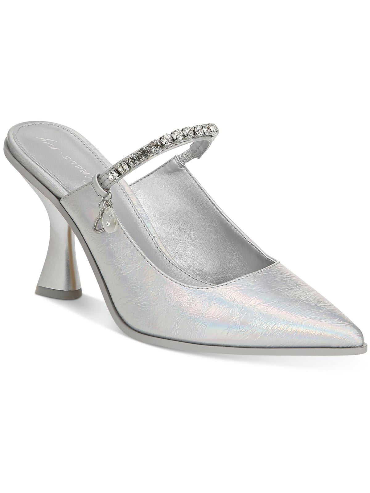 Circus By Sam Edelman Monique Womens Faux Leather Pointed Toe Pumps In Silver