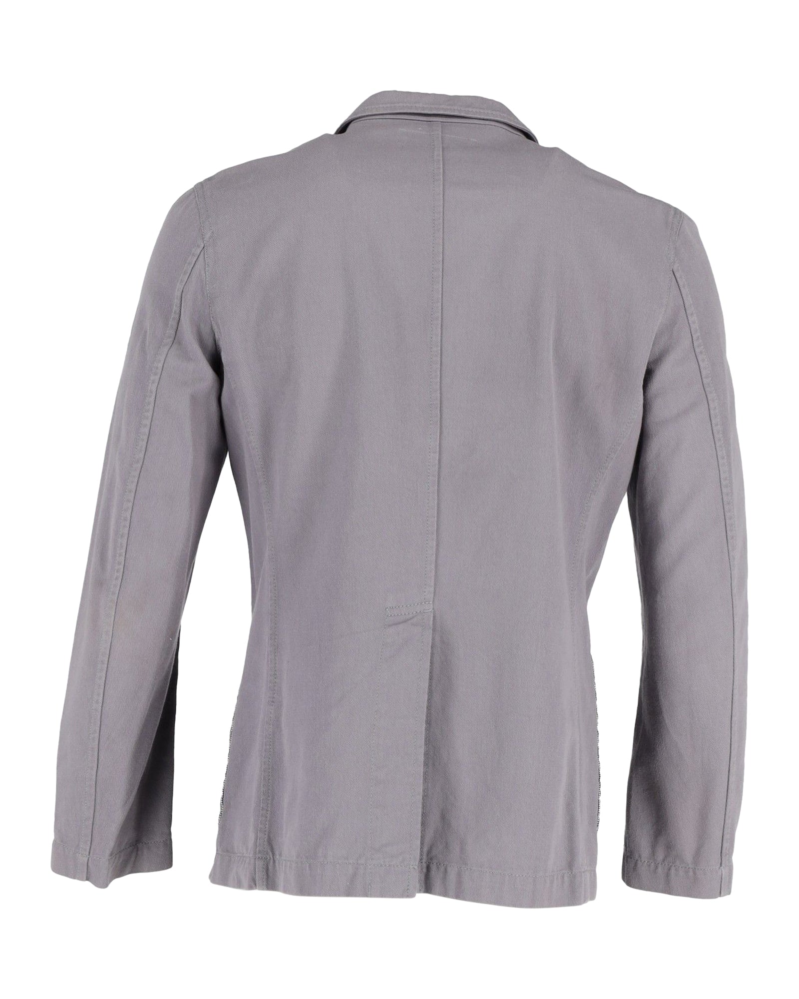 Comme Des Garcons Patch Pocket Blazer in Grey Cotton Denim
