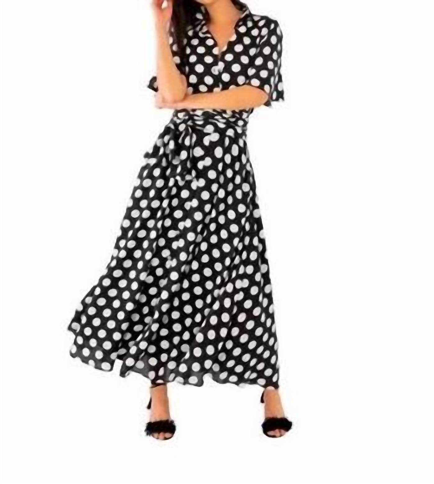 Shop Gretchen Scott Panache Maxi Dress Polka Dot In Black/white