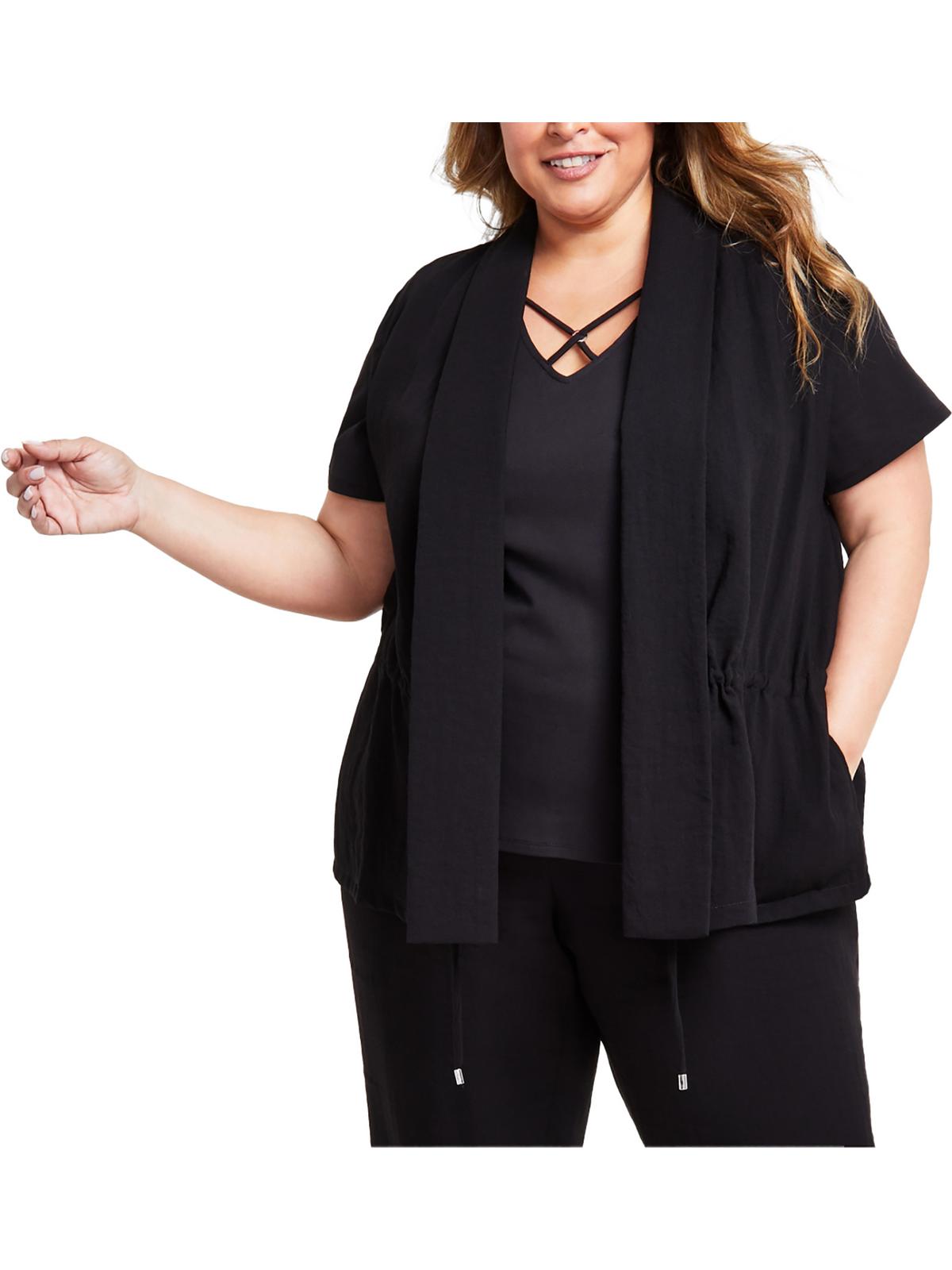 Calvin Klein Plus Womens Solid Vest In Black