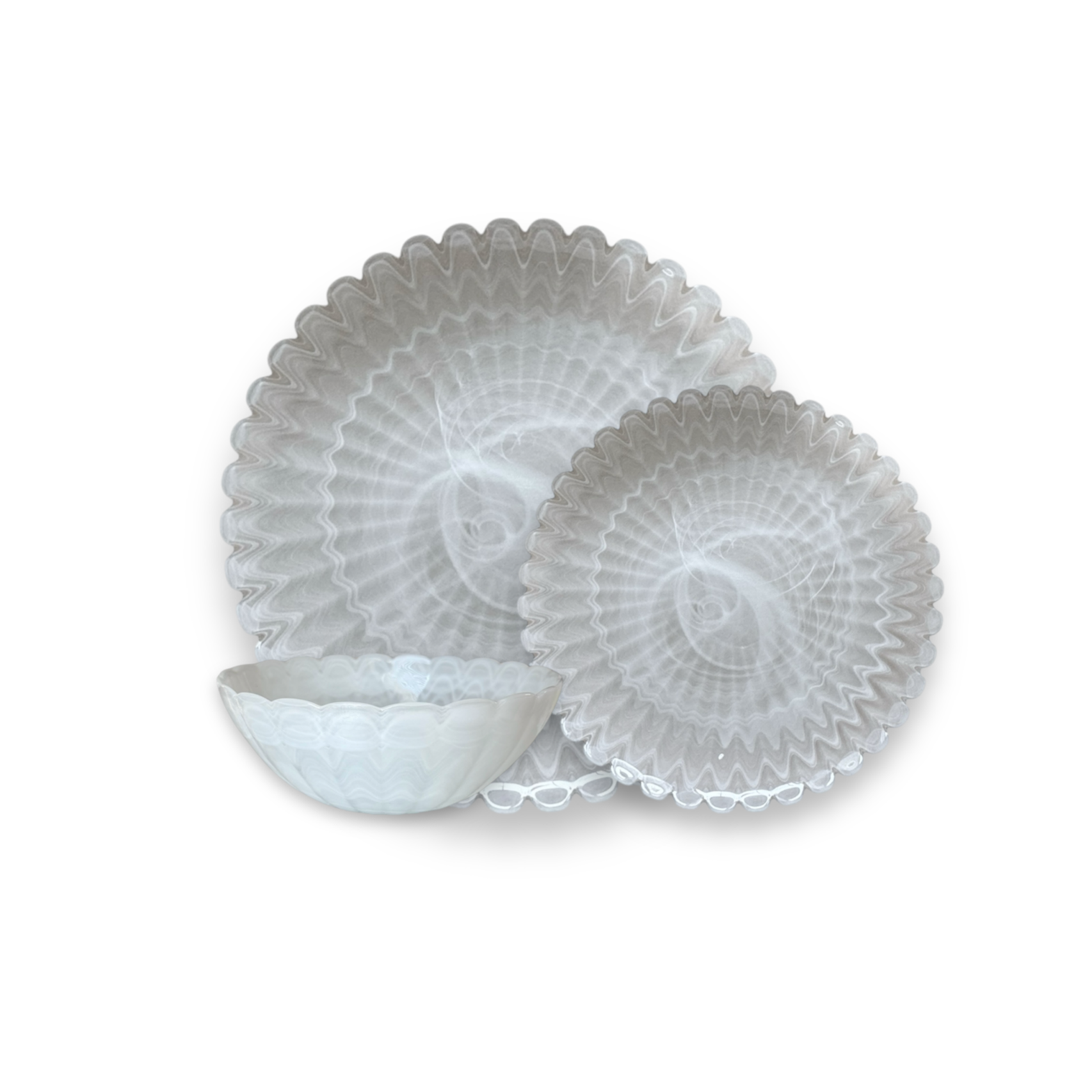 Azure Alabaster Dinnerware,Salad Plate, Pack Of 4, Clear