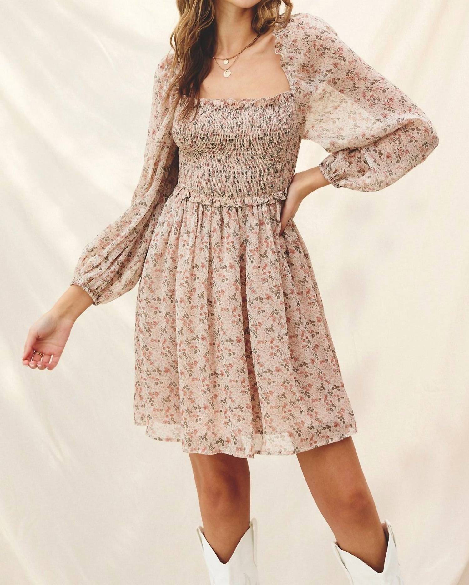 Dress Forum The Love Dress In Ivory Ditsy In Multi