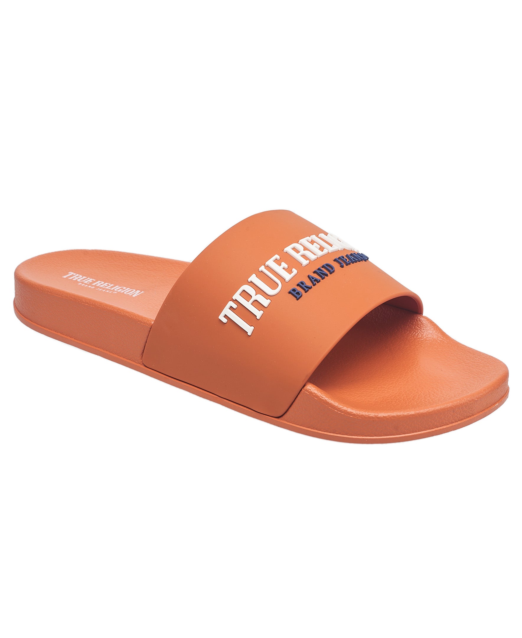 True Religion Men's Weezy Logo Slide In Orange