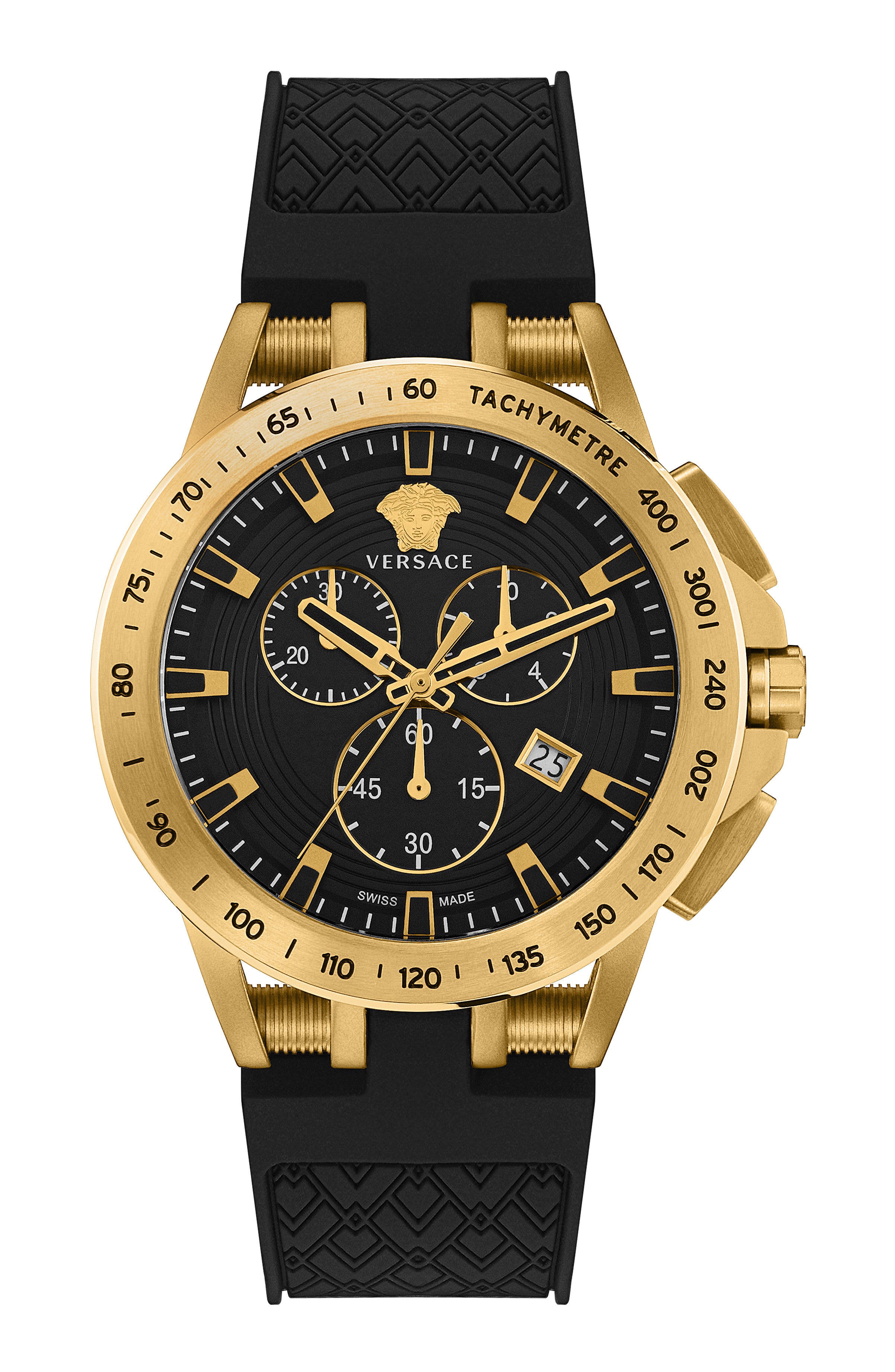 Versace Men's Sport Tech 45mm Quartz Watch In Black