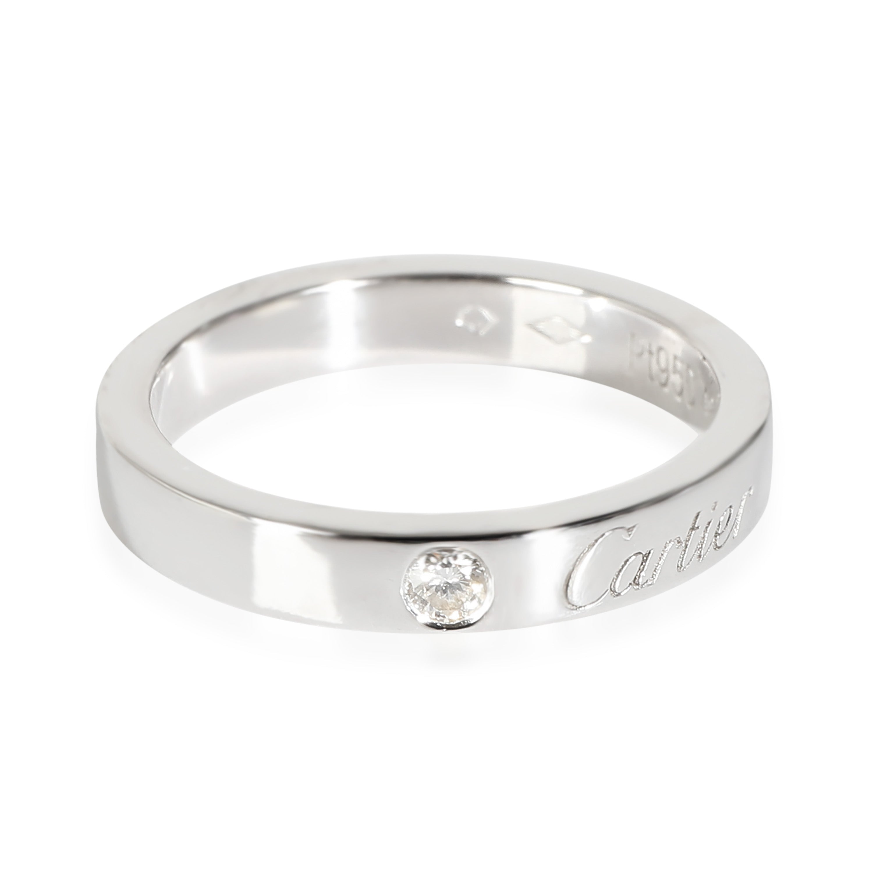 Image of Cartier C De Cartier 3 mm Band in  Platinum 0.03 CTW