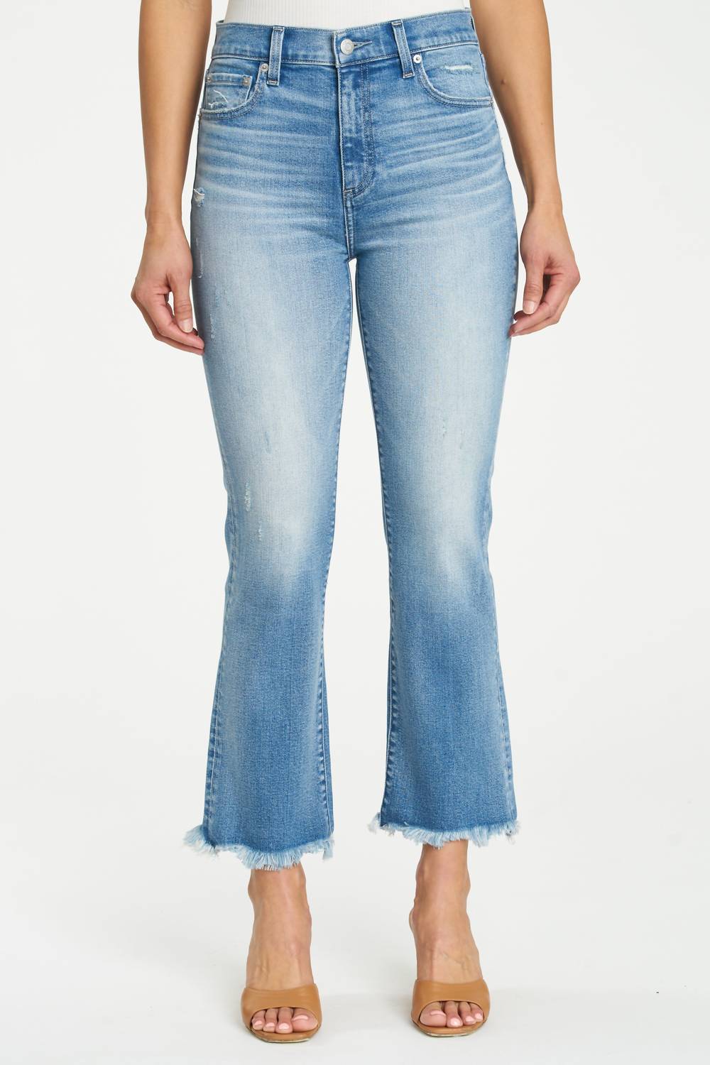 Shop Pistola Lennon High Rise Crop Bootcut Jeans In Empire In Blue