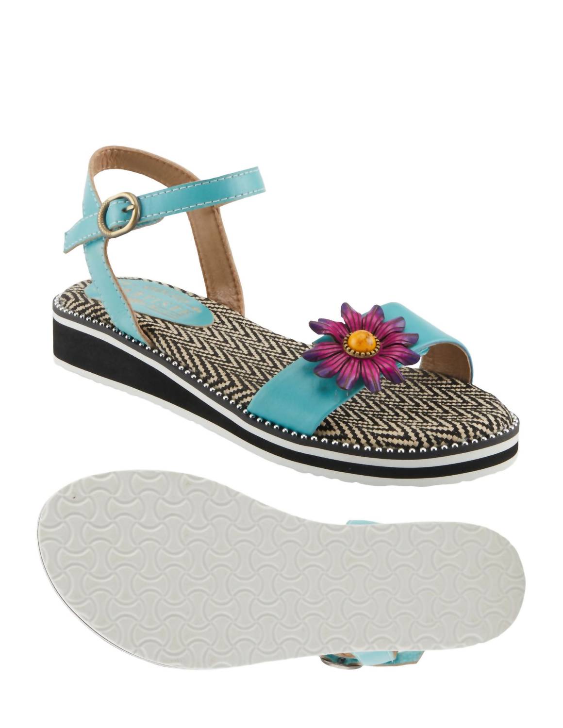 Shop Spring Step Shoes Tilton Sandals In Sky Blue In Multi