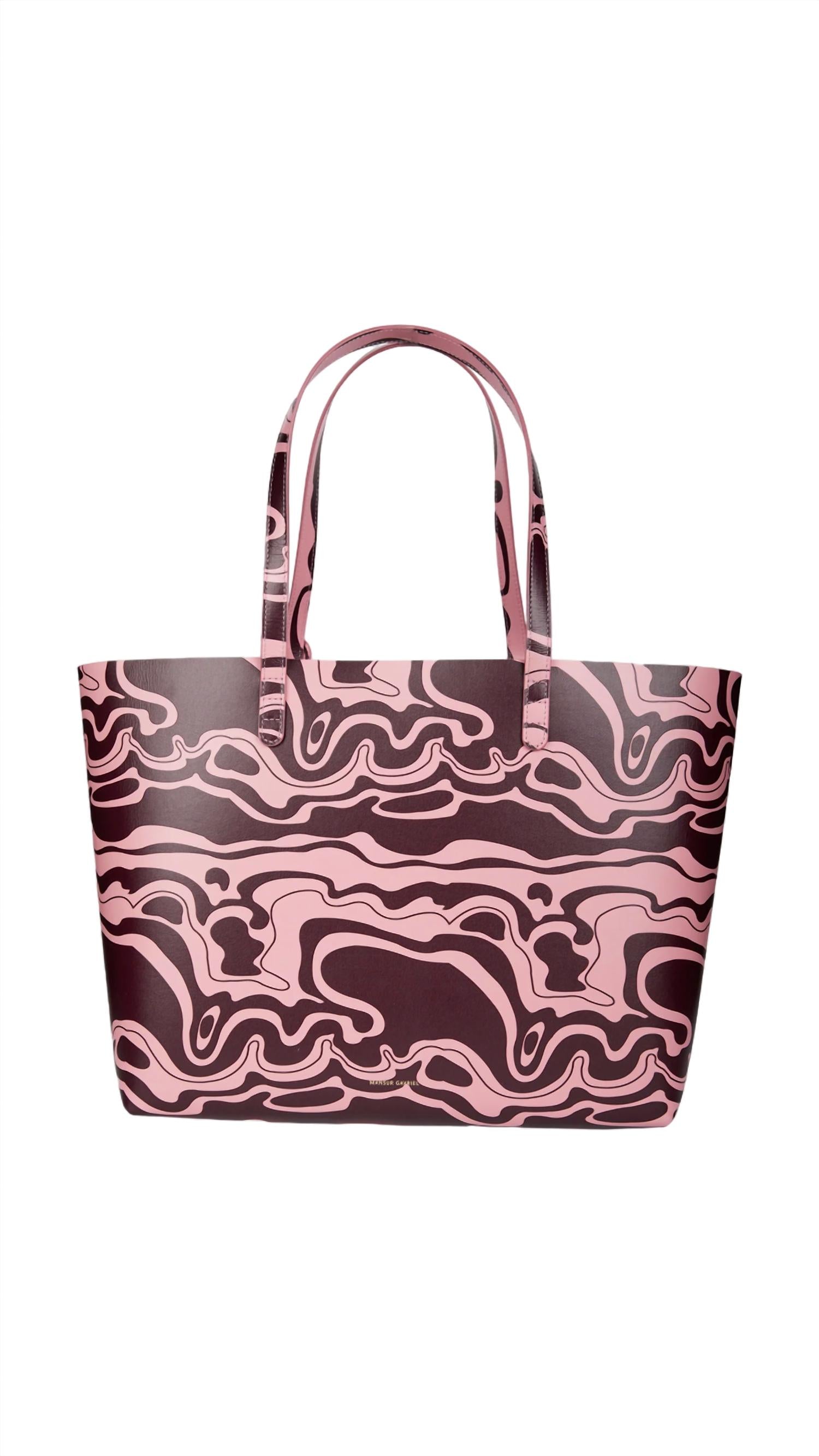 Shop Mansur Gavriel Large Tote In Flamingo/plum In Pink