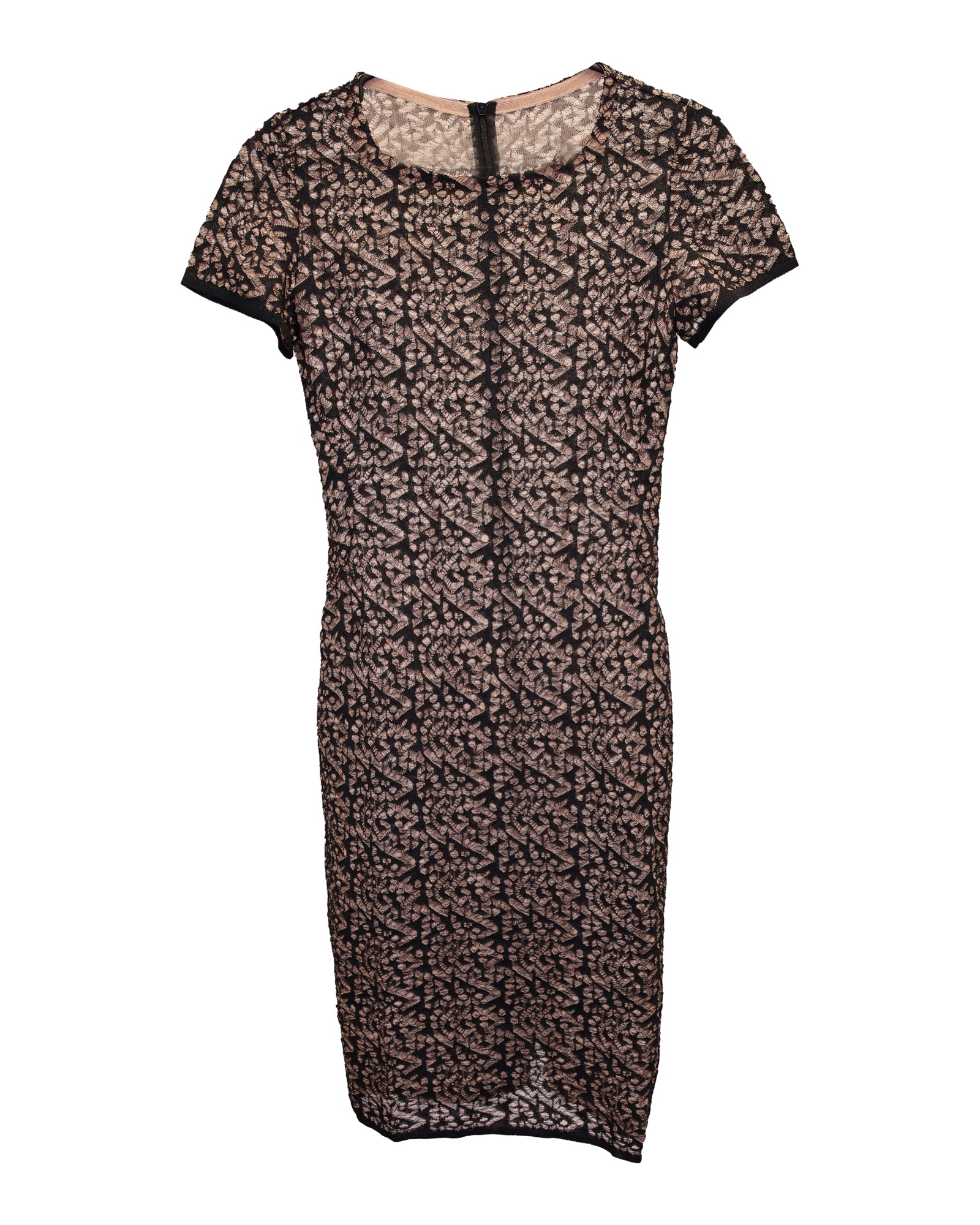 image of Alaia Patterned Knit Midi Dress in Multicolor Viscose