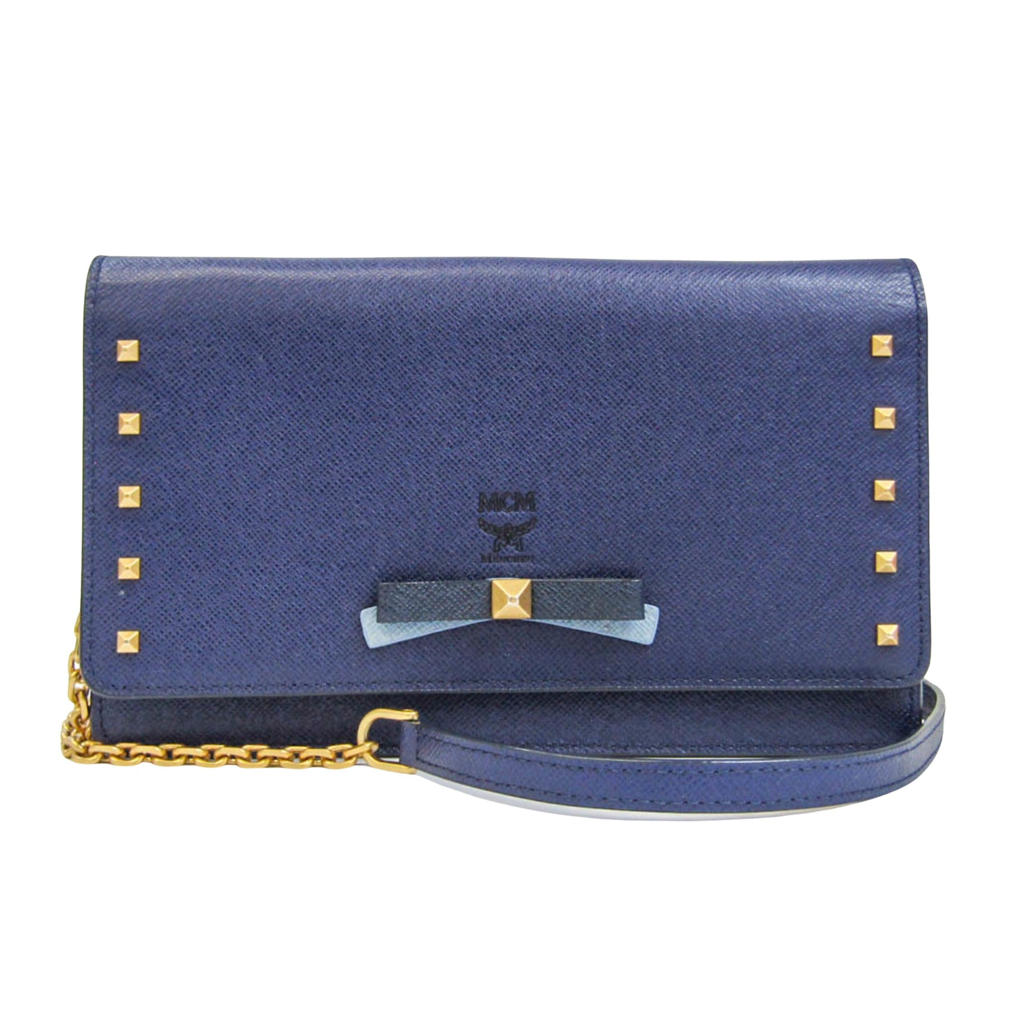 Shop Mcm Leather Wallet () In Blue