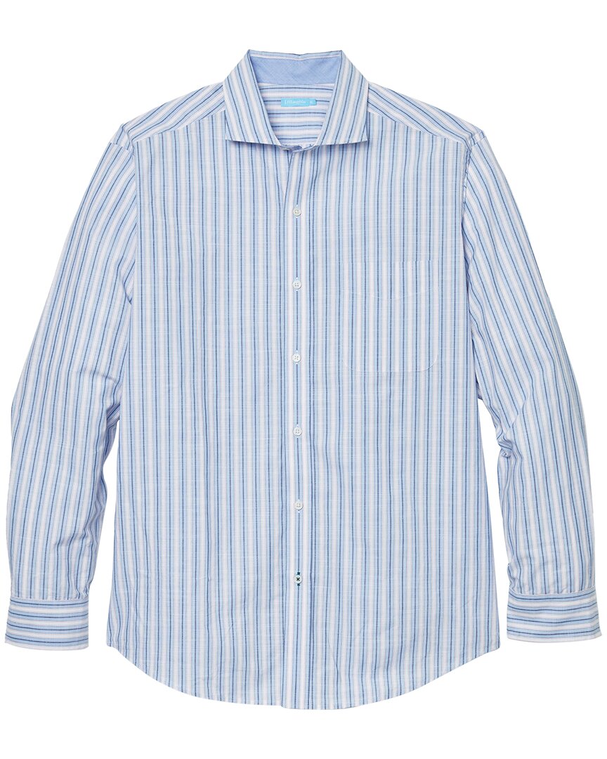 Shop J.mclaughlin J. Mclaughlin Stripe Drummon Shirt In Blue