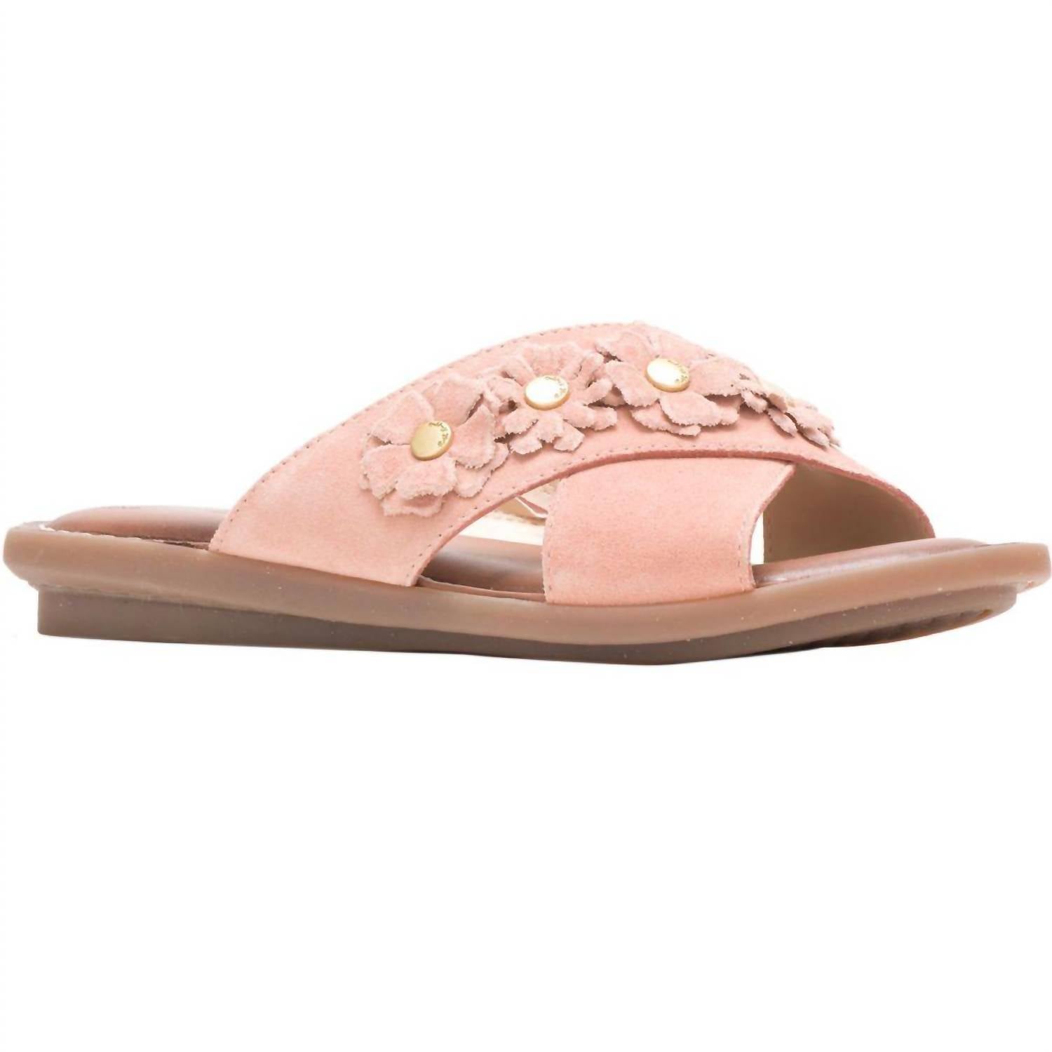 Shop Hush Puppies Olive Xband Slides In Pale Peach In Pink
