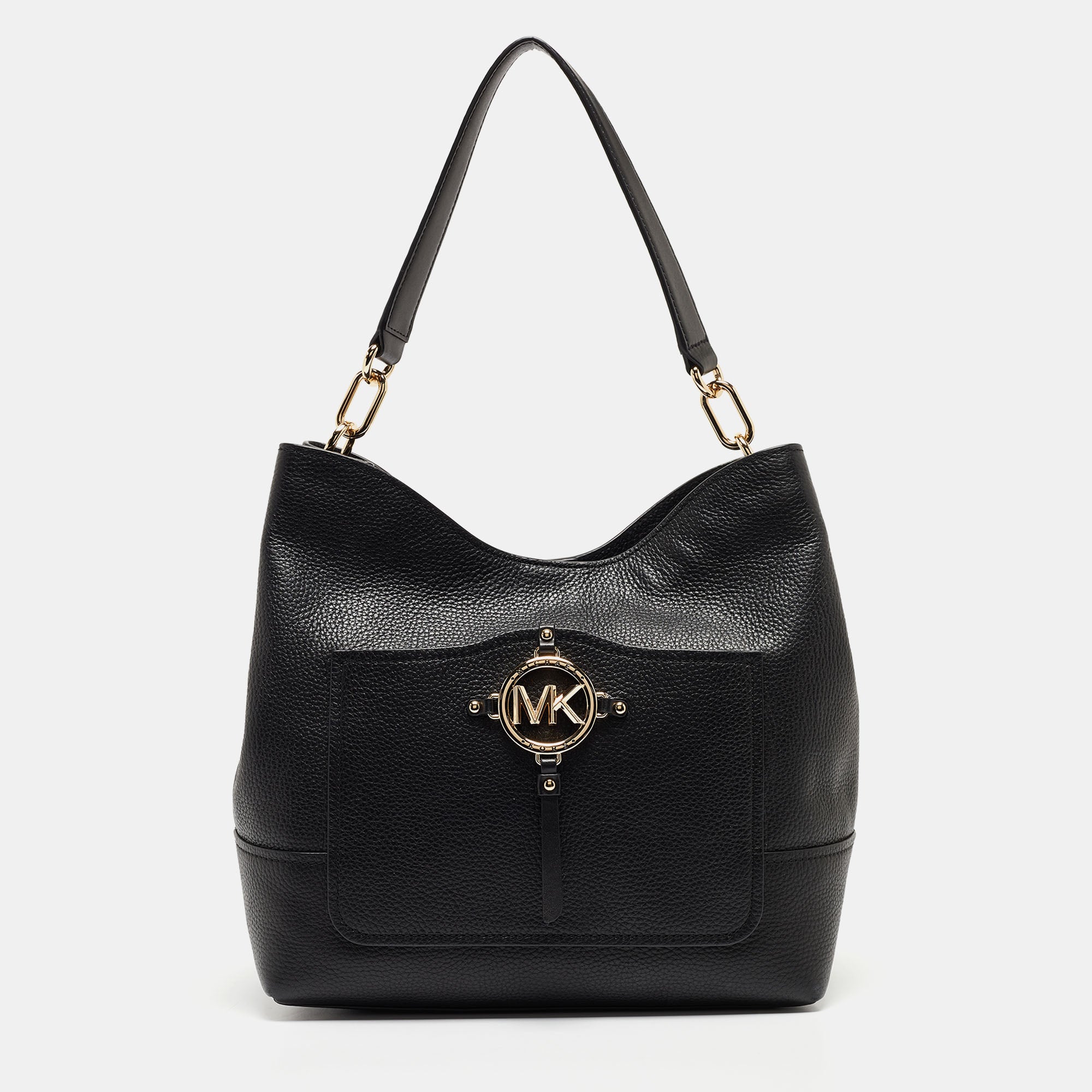 Michael Kors Leather Amy Hobo In Black