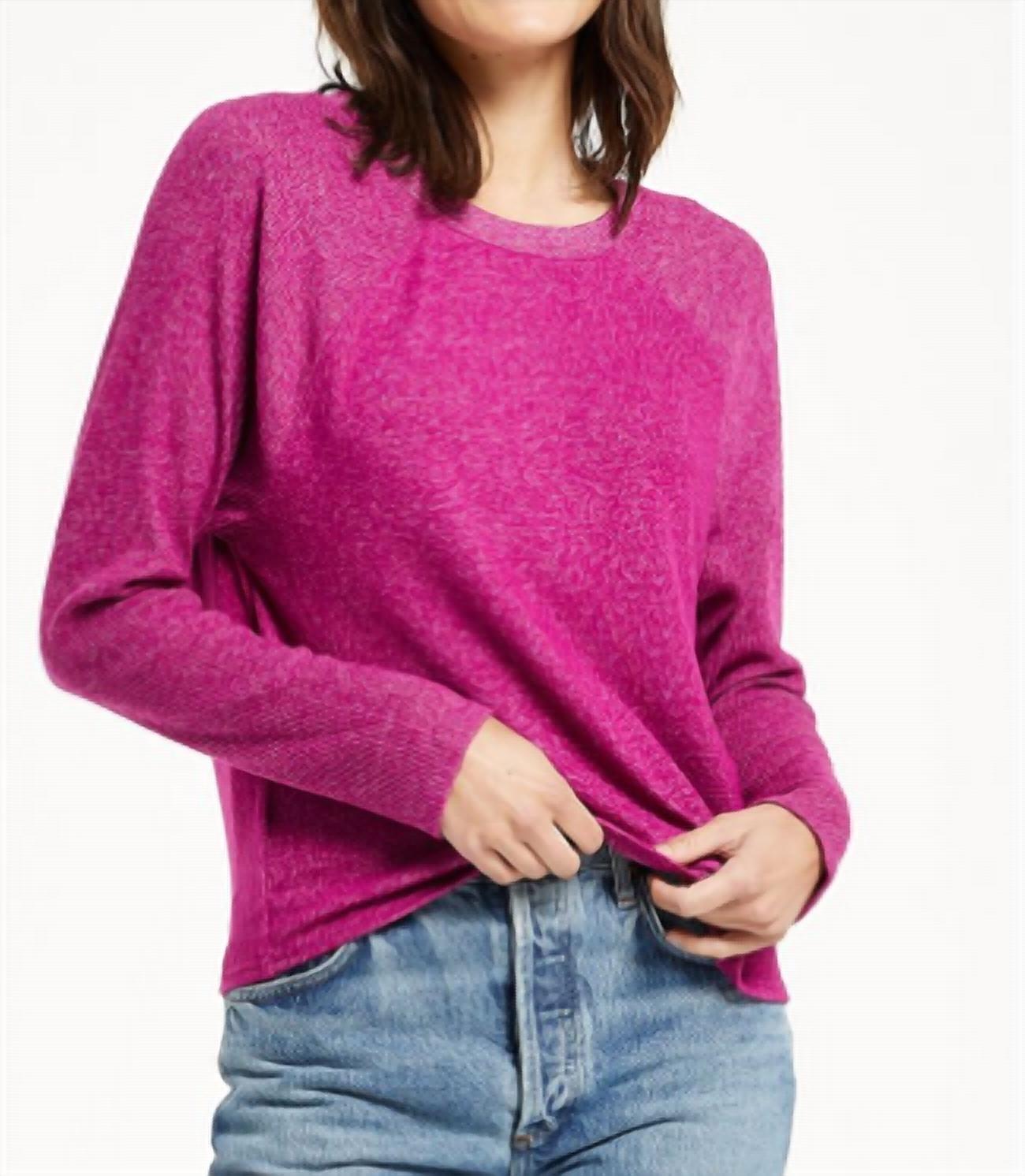 Z Supply Lana Marled Front Top In Pink In Purple