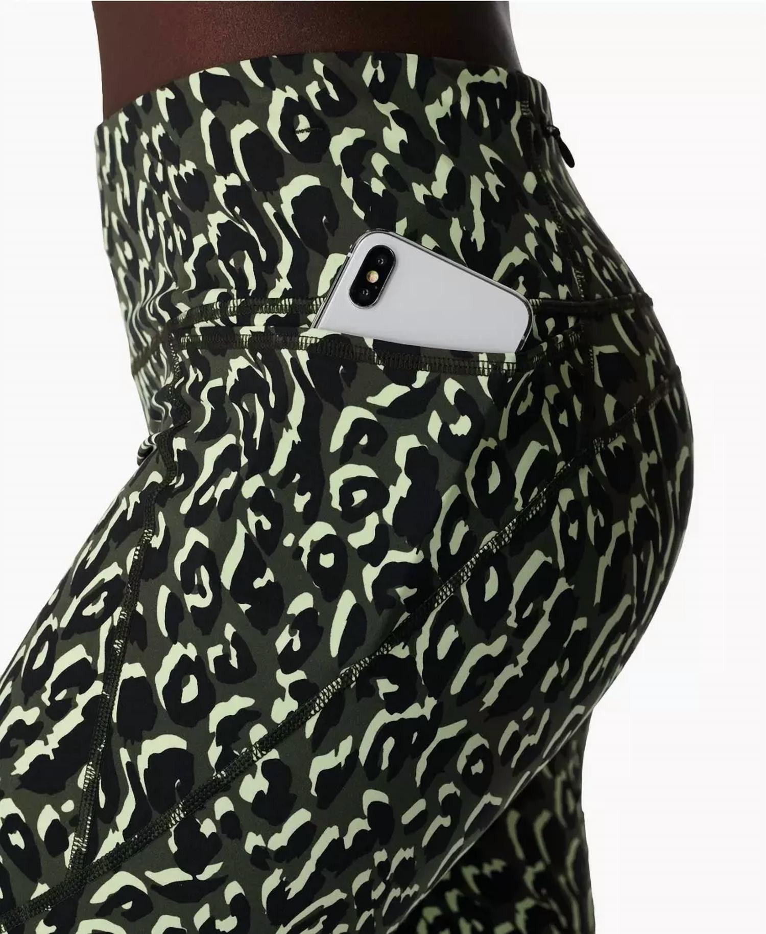 Shop Sweaty Betty Power 9" Biker Shorts In Green Leopard Print