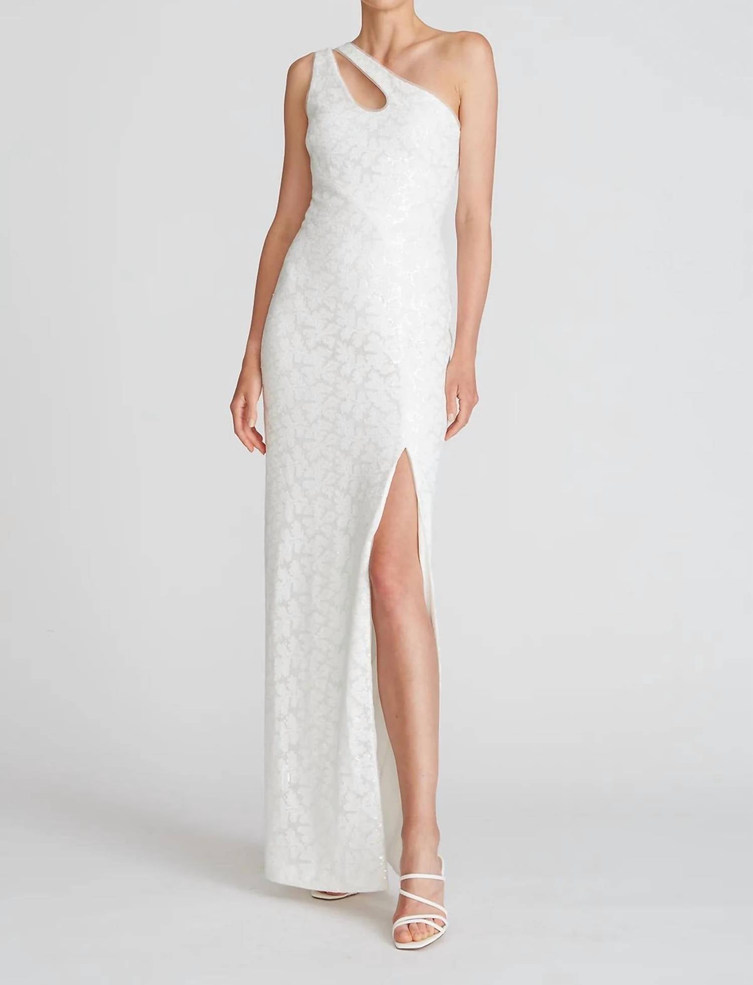 Shop Theia Natalia One Shoulder Gown In Ivory In White