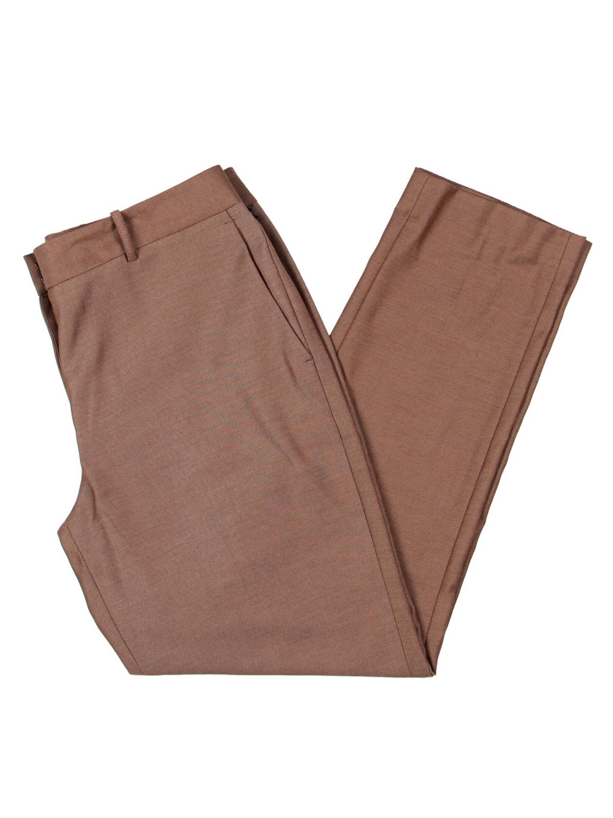 Shop Dkny Womens High-waist Cropped Wide Leg Pants In Brown