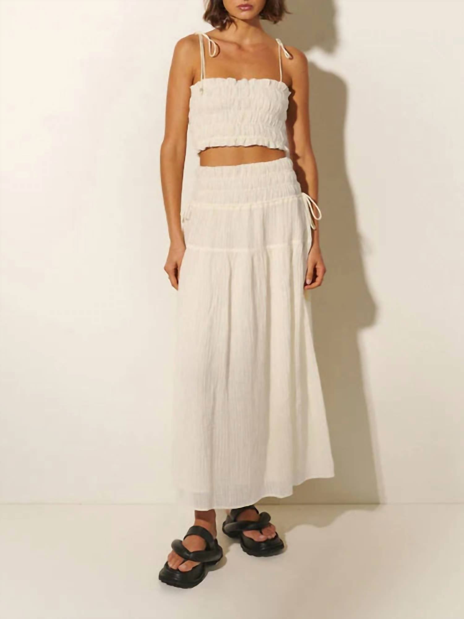 Shop Kivari Nora Maxi Skirt In Coconut In White
