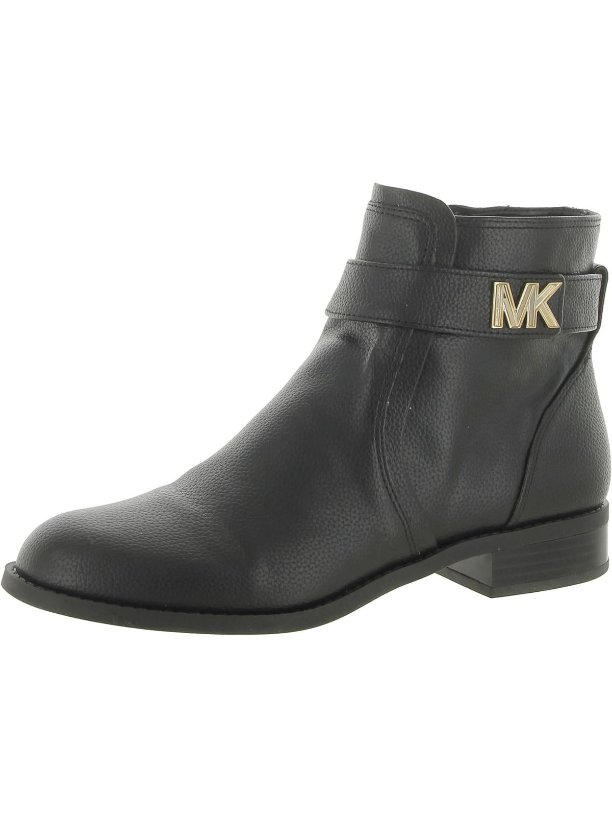 Shop Michael Michael Kors Womens Faux Leather Booties In Black