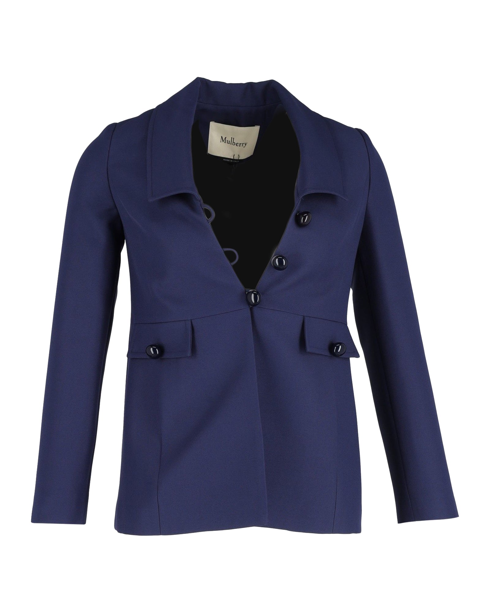 image of Mulberry Buttoned Jacket in Blue Polyester