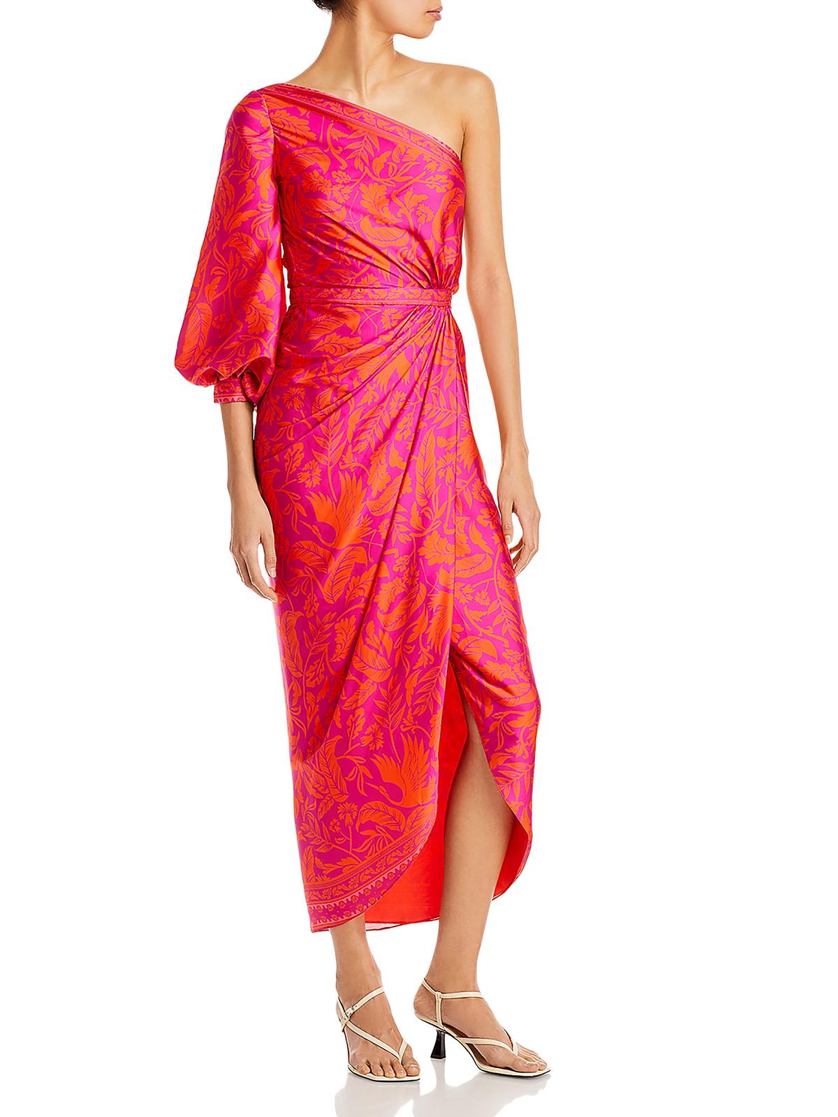 Andres Otalora Womens Printed Satin Evening Dress In Multi