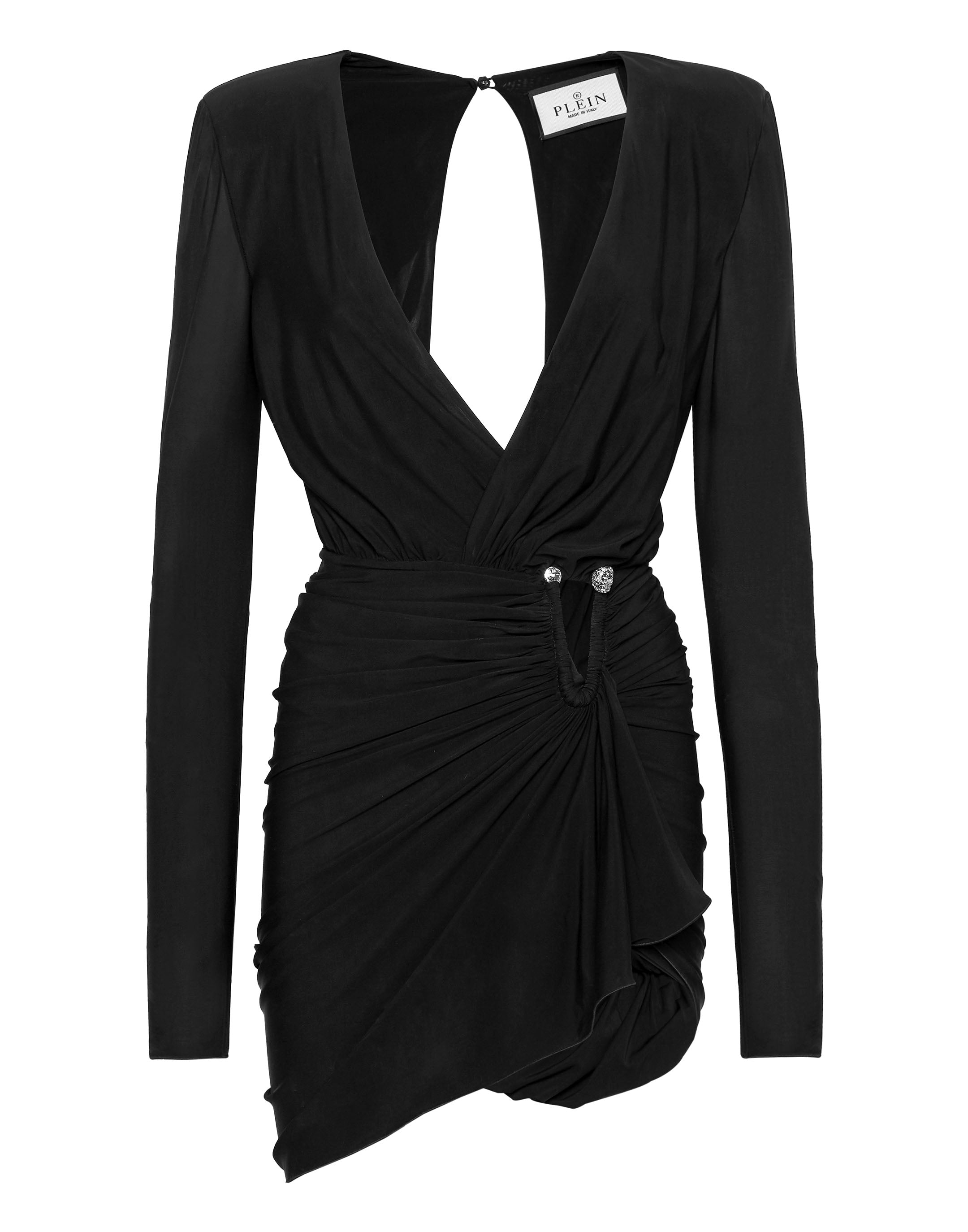 PHILIPP PLEIN CREPE JERSEY PIERCING MINI DRESS