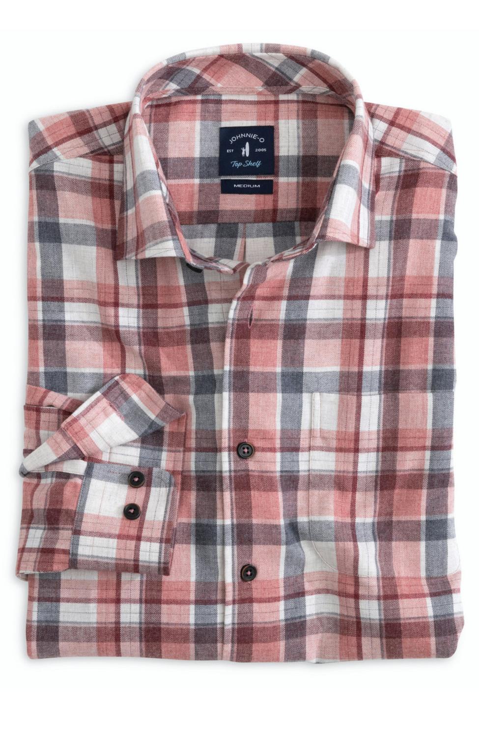 Shop Johnnie-o Men's Ashburn Top Shelf Button Up Shirt In Bandana In Pink