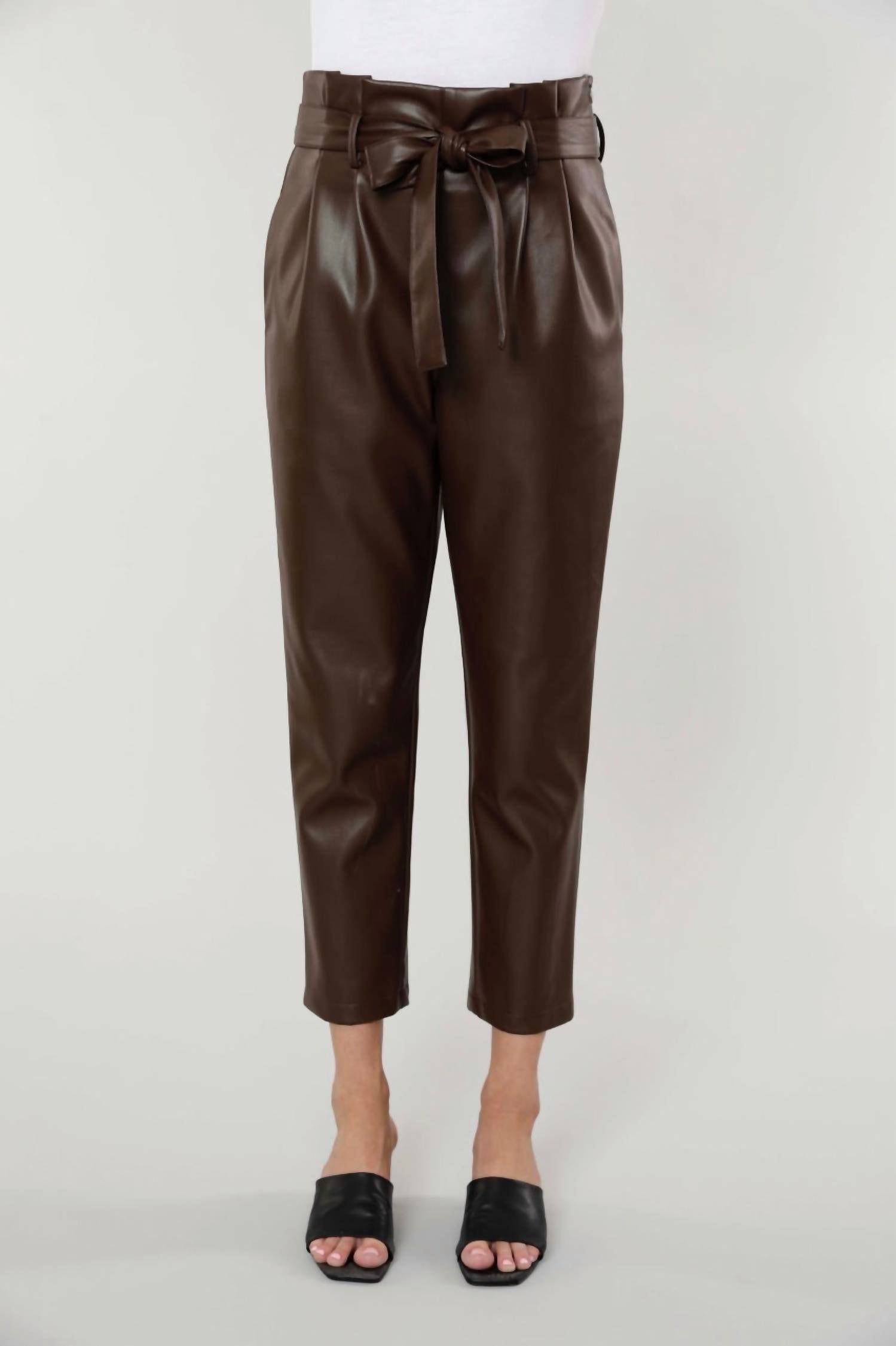 Shop Dolce Cabo Uptown Paper Bag Pants In Brown