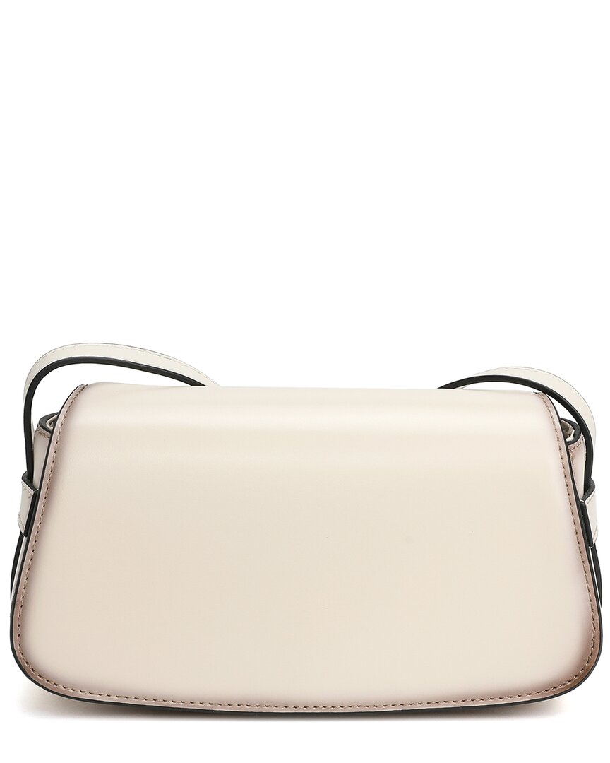 Tiffany & Fred Paris Top-grain Leather Shoulder Bag In White