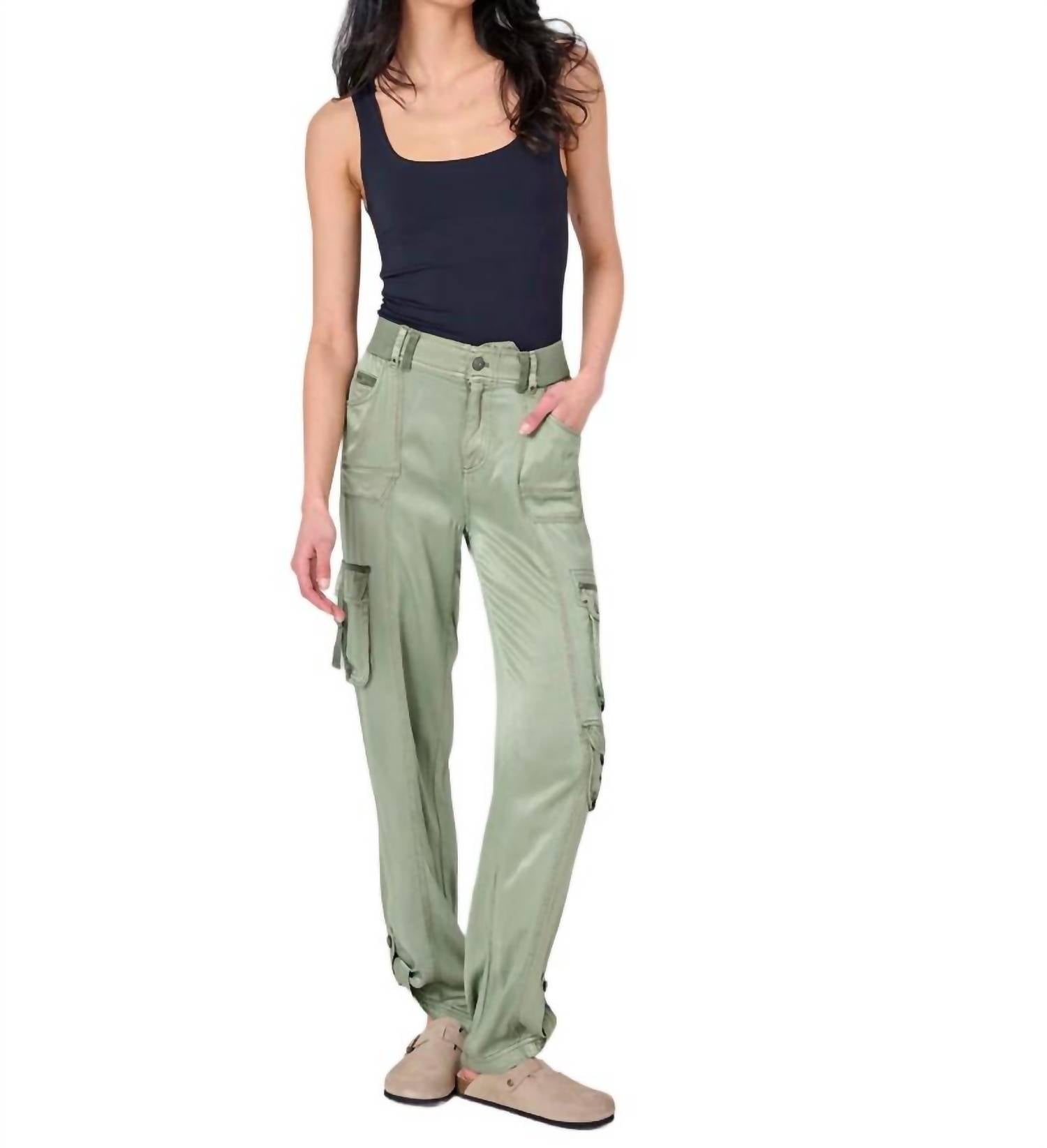 Marrakech Declan Solid Cupro Pant In Sage In Green