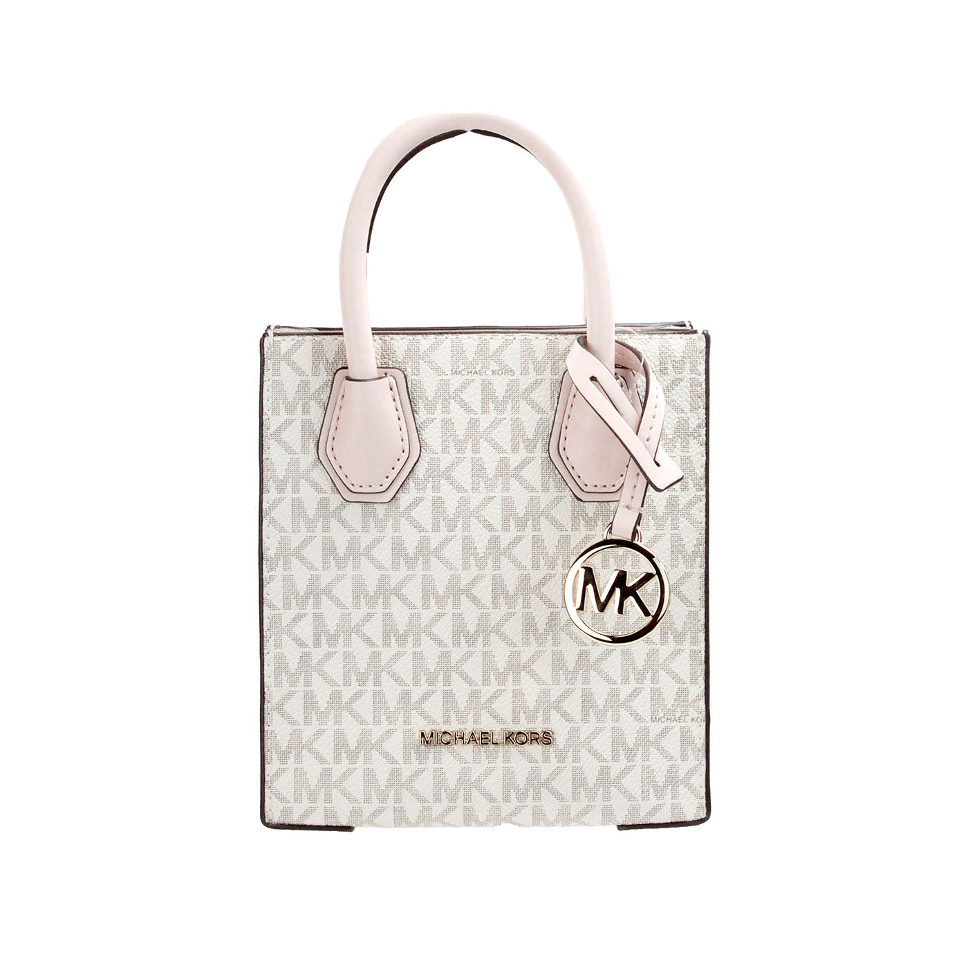 Michael Kors Mercer Xs Powder Blush Pvc North South Shopper Crossbody Women's Bag In Pink