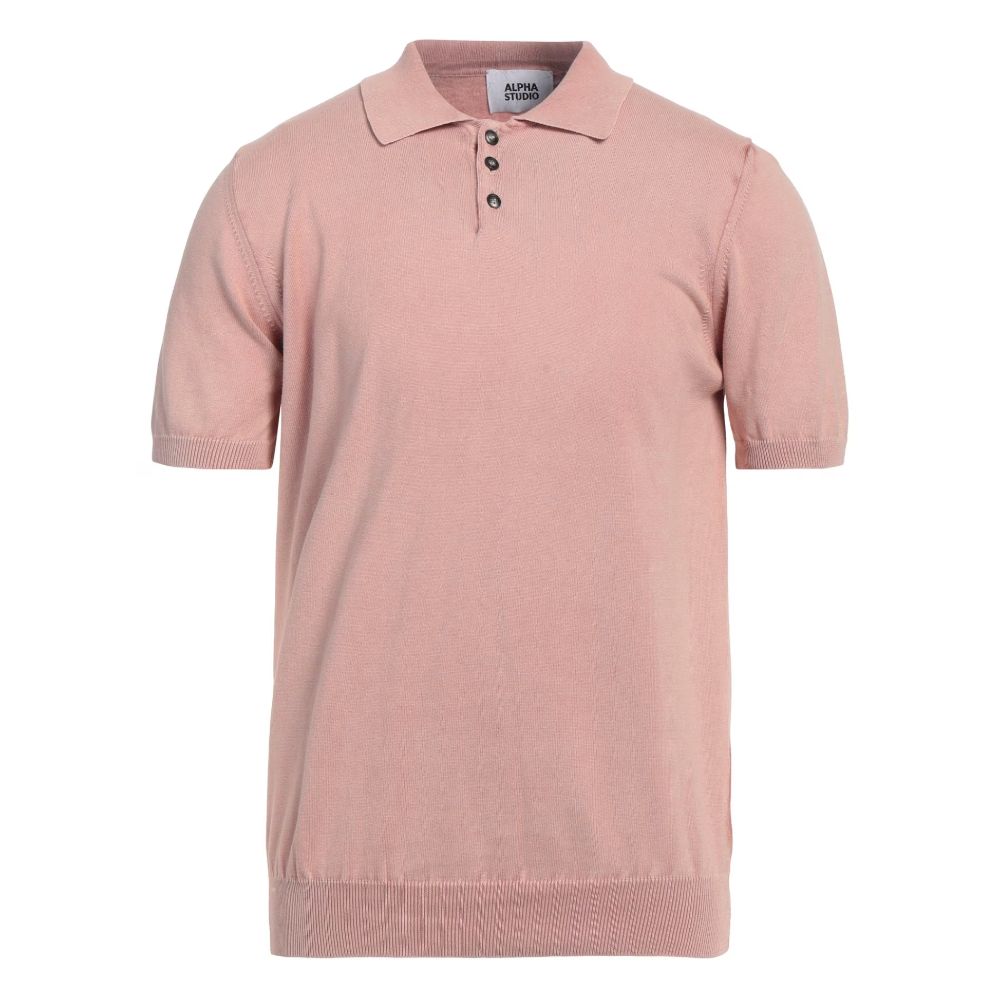 Alpha Studio Man Sweater Rust Size 44 Cotton In Pink
