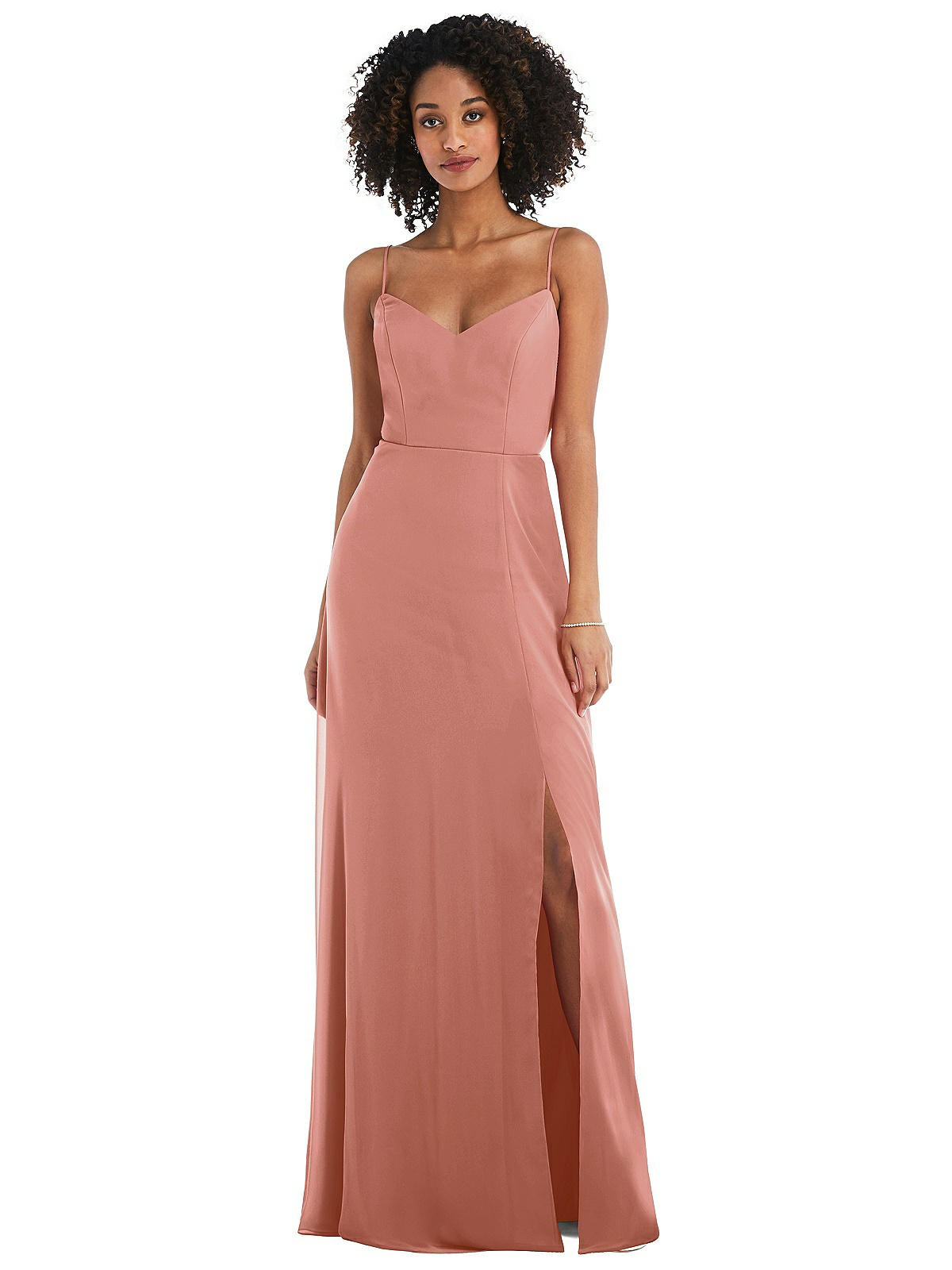 Shop After Six Tie-back Cutout Maxi Dress With Front Slit In Pink