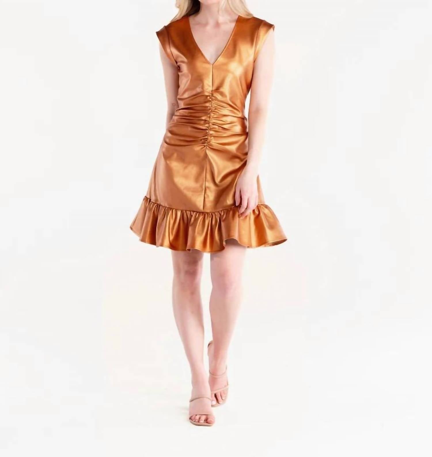 Shop S'edge Danielle Dress In Copper In Brown