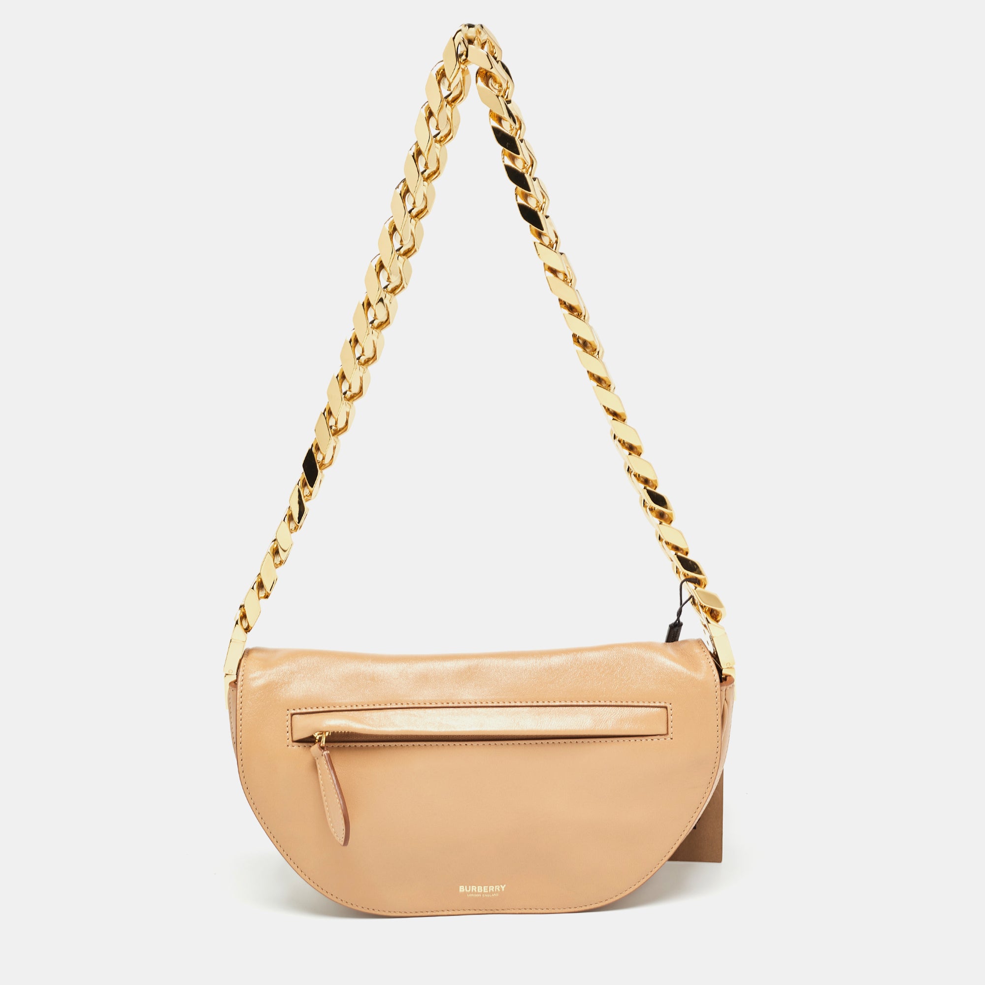 image of Burberry  Soft Leather Small Olympia Bag