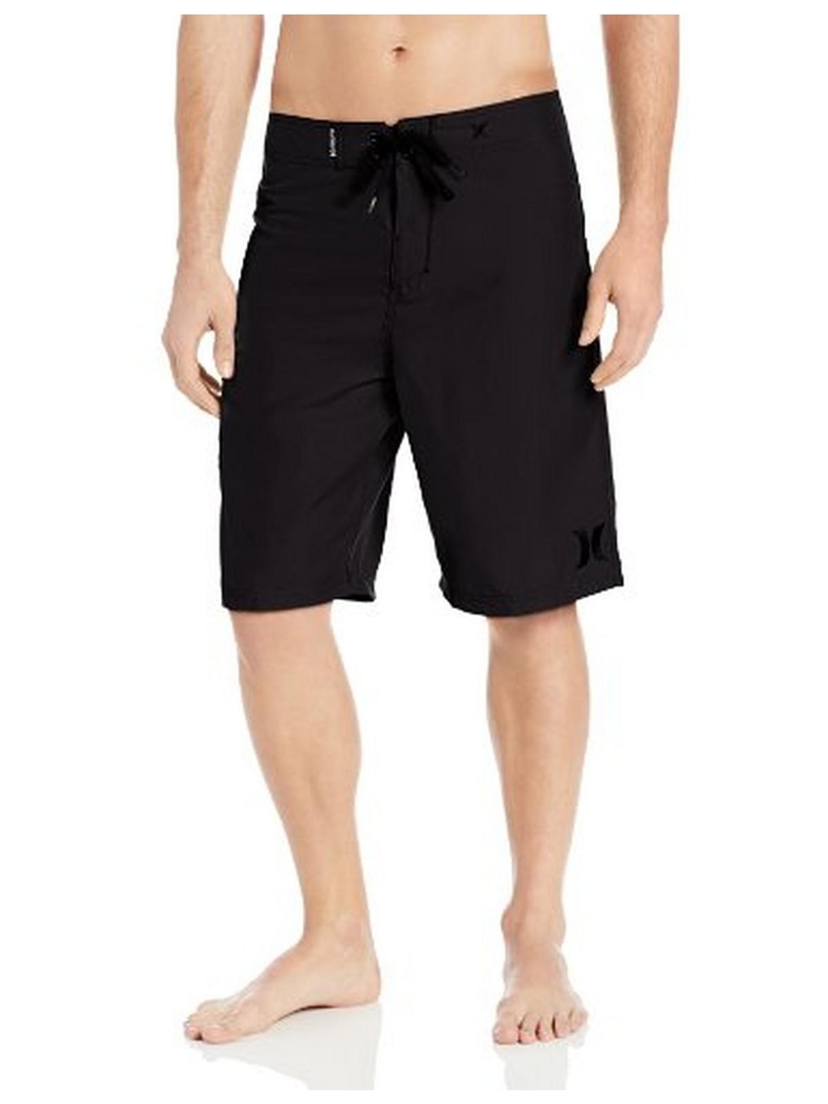 Hurley One And Only Mens Embroidered Swimwear Board Shorts In Black