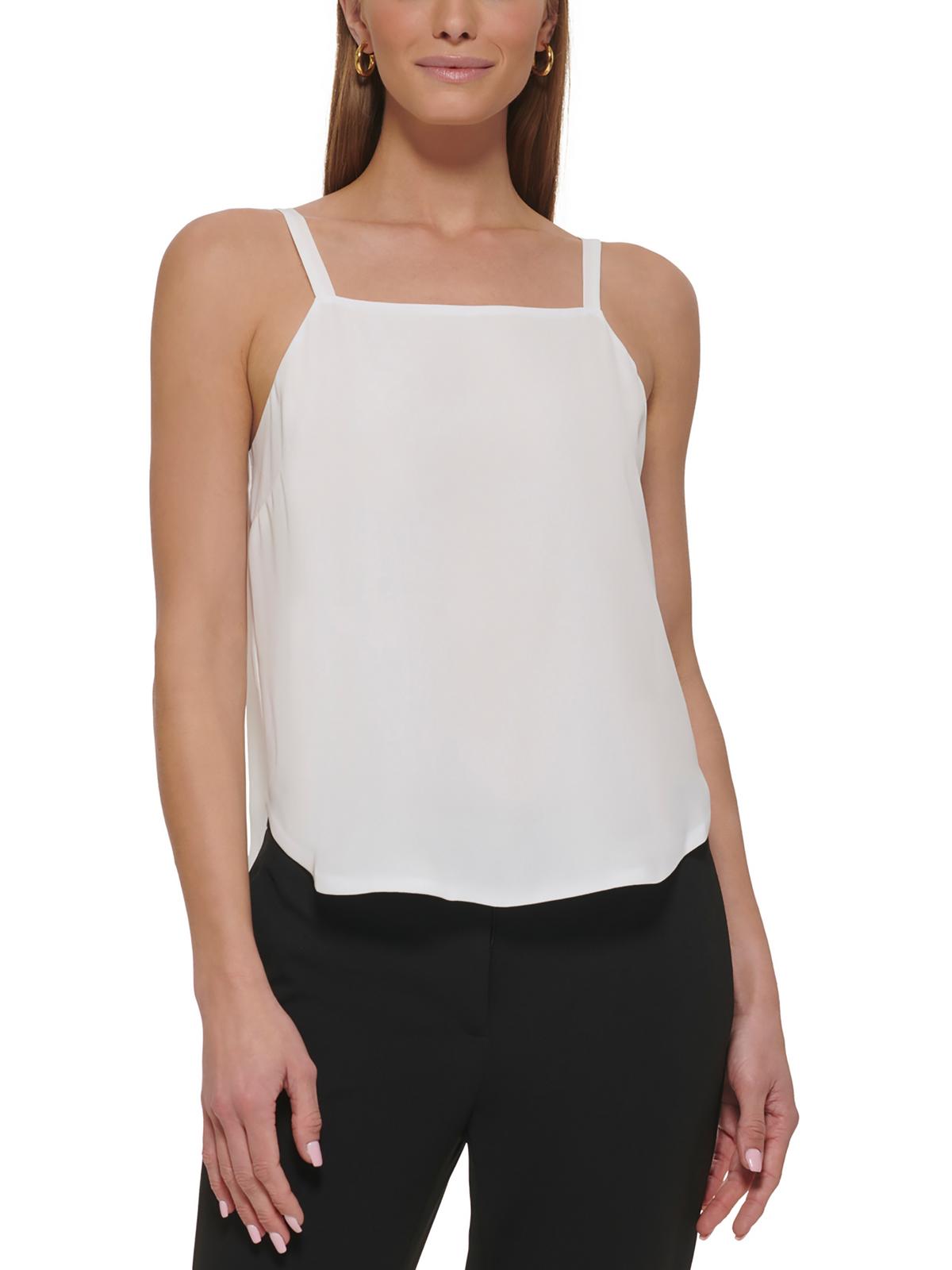 Shop Dkny Womens Square Neck Camisole Shell In White
