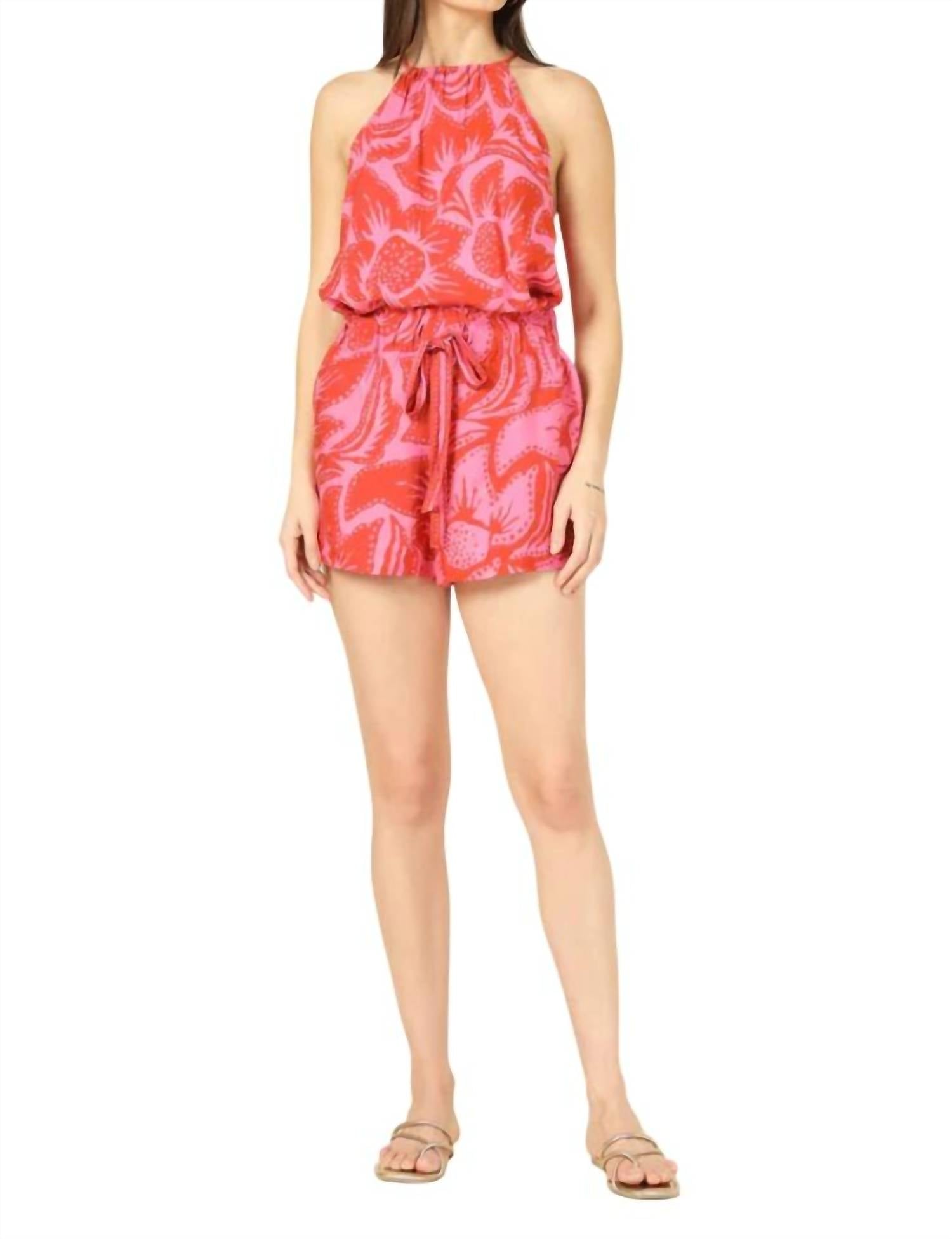 Omika Catalina Blouse In Cierra Grapefruit In Multi