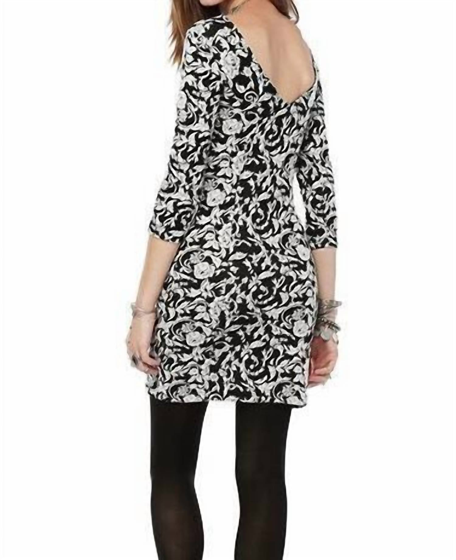 Jack By Bb Dakota Melina Dress In Black And White In Multi