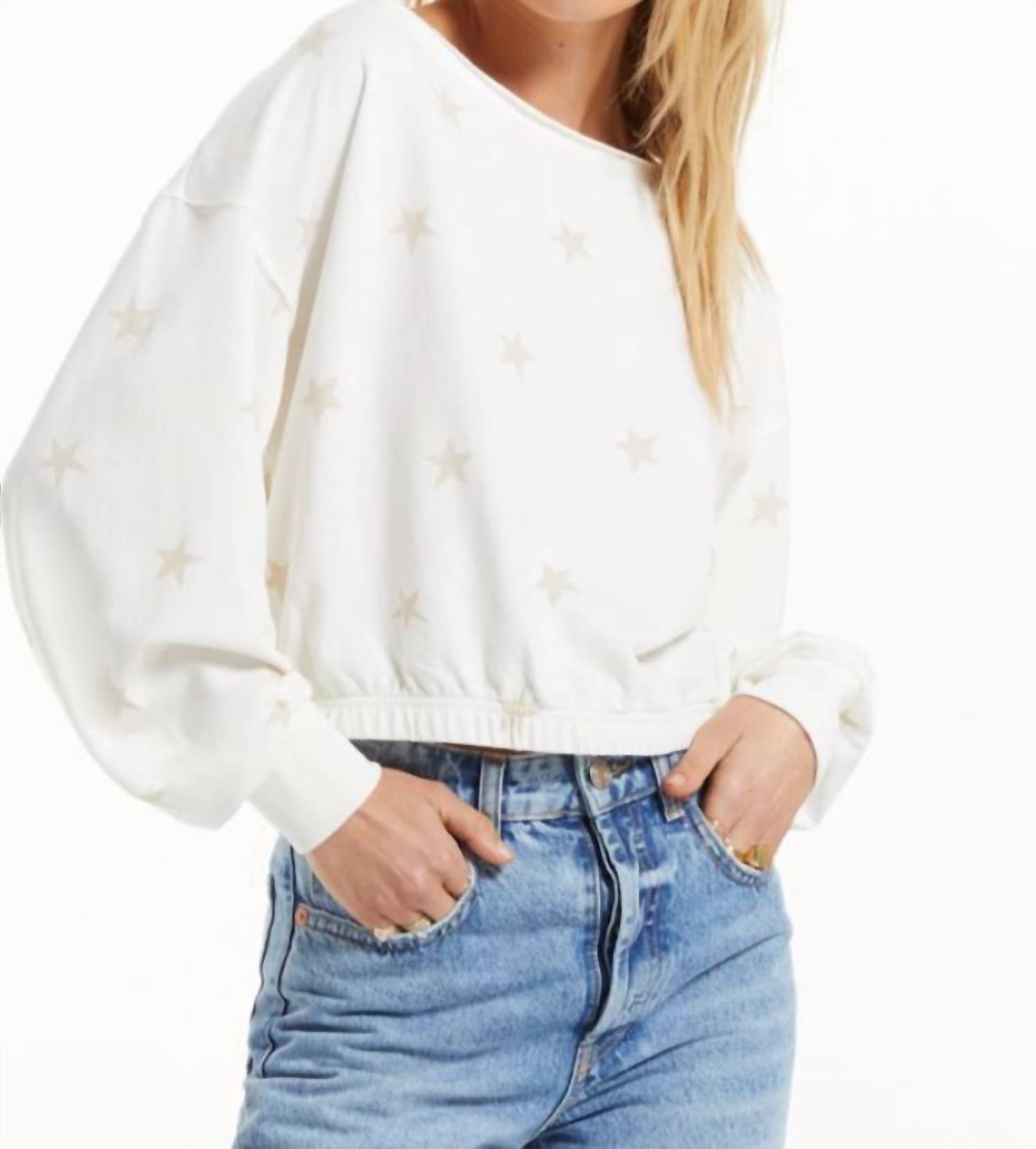 Shop Z Supply Summer Star Sweatshirt In White
