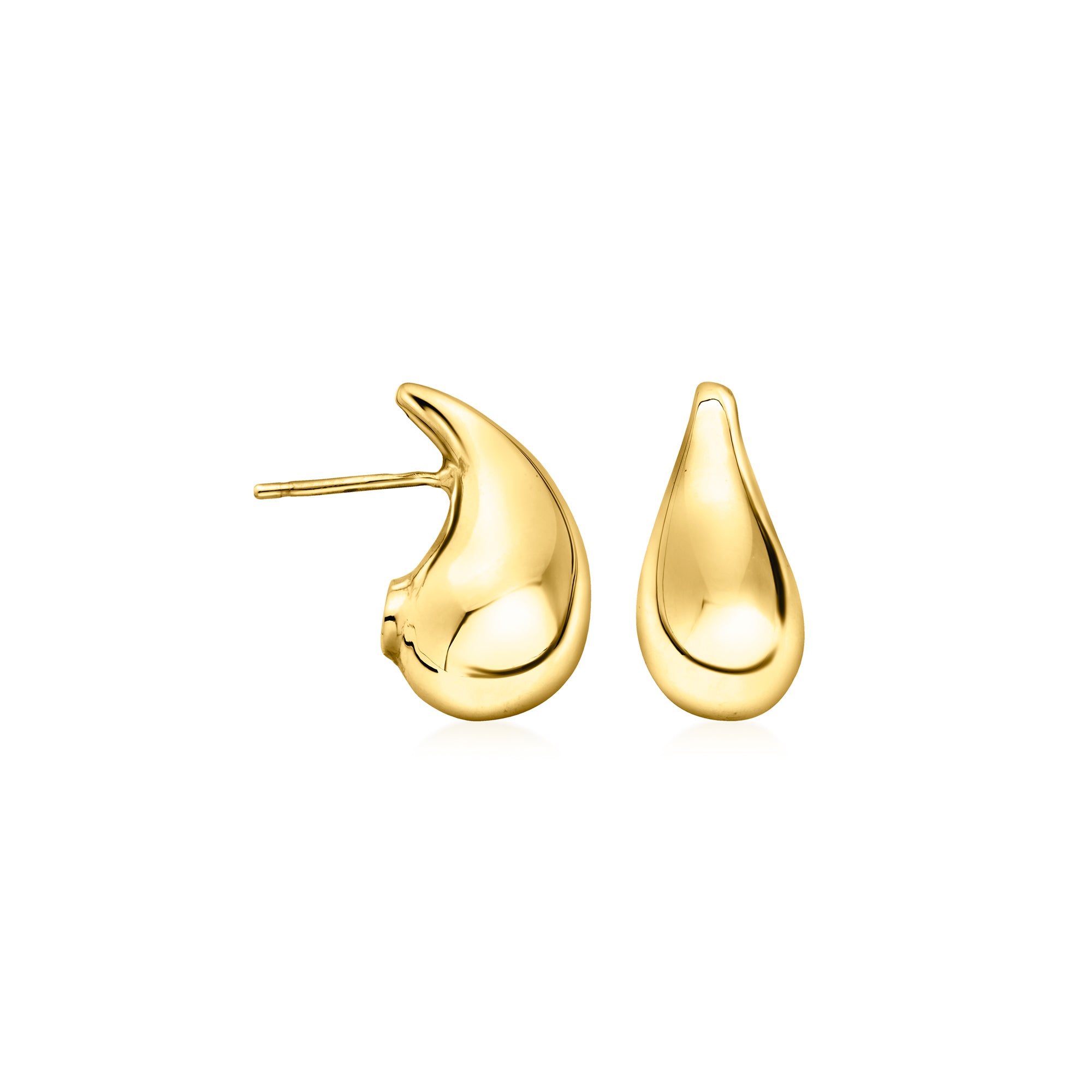 Ross-simons Italian 14kt Yellow Gold Teardrop Earrings In Gray