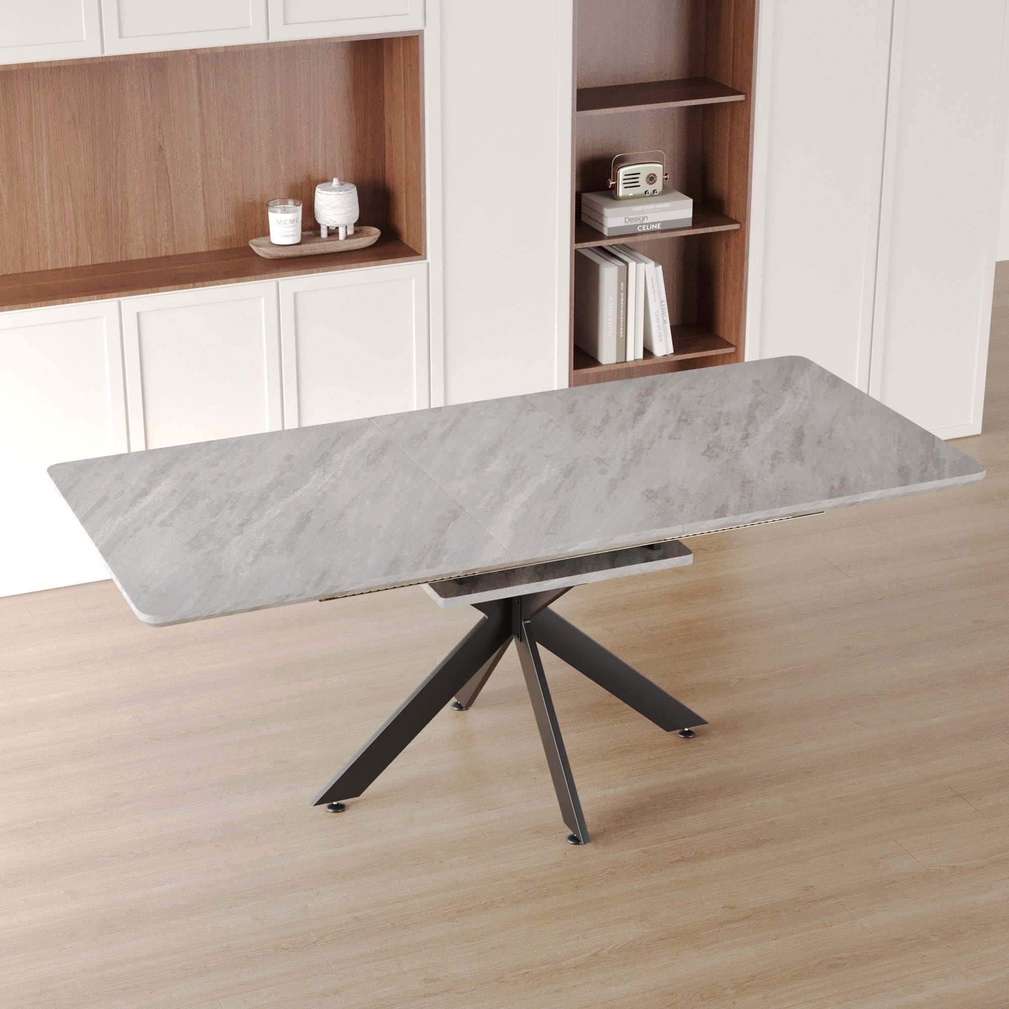 Streamdale Extendable Dining Table Set for 6-8 with Upholstered Chairs
