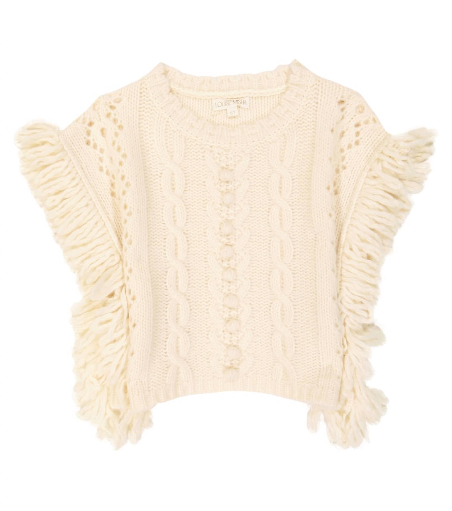 Shop Louise Misha Sleeveless Knit Sighi Poncho In White