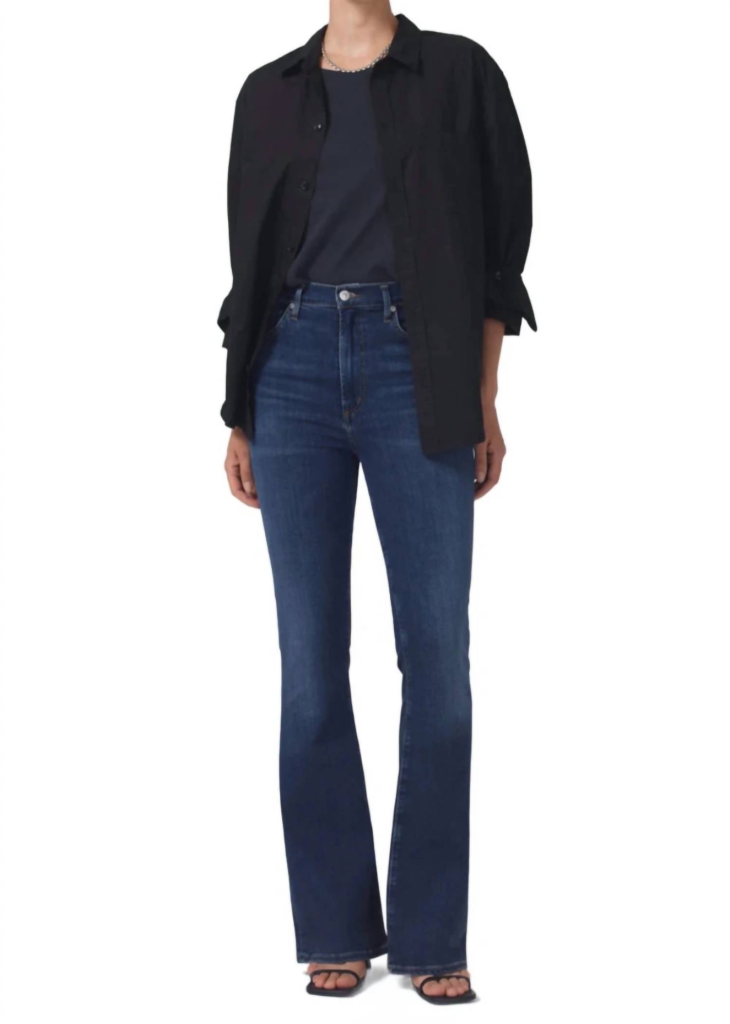 Citizens Of Humanity Lilah High Rise Bootcut 30 Jeans In Morella In Blue