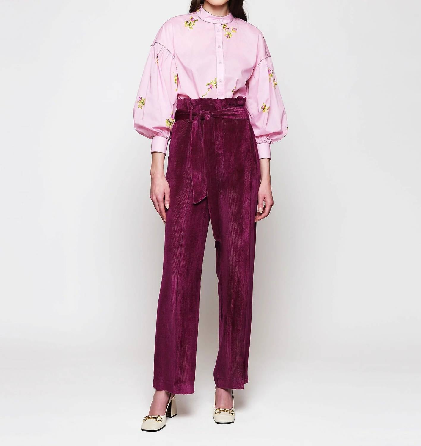 Shop Mirto Lola Pant In Purple In Red