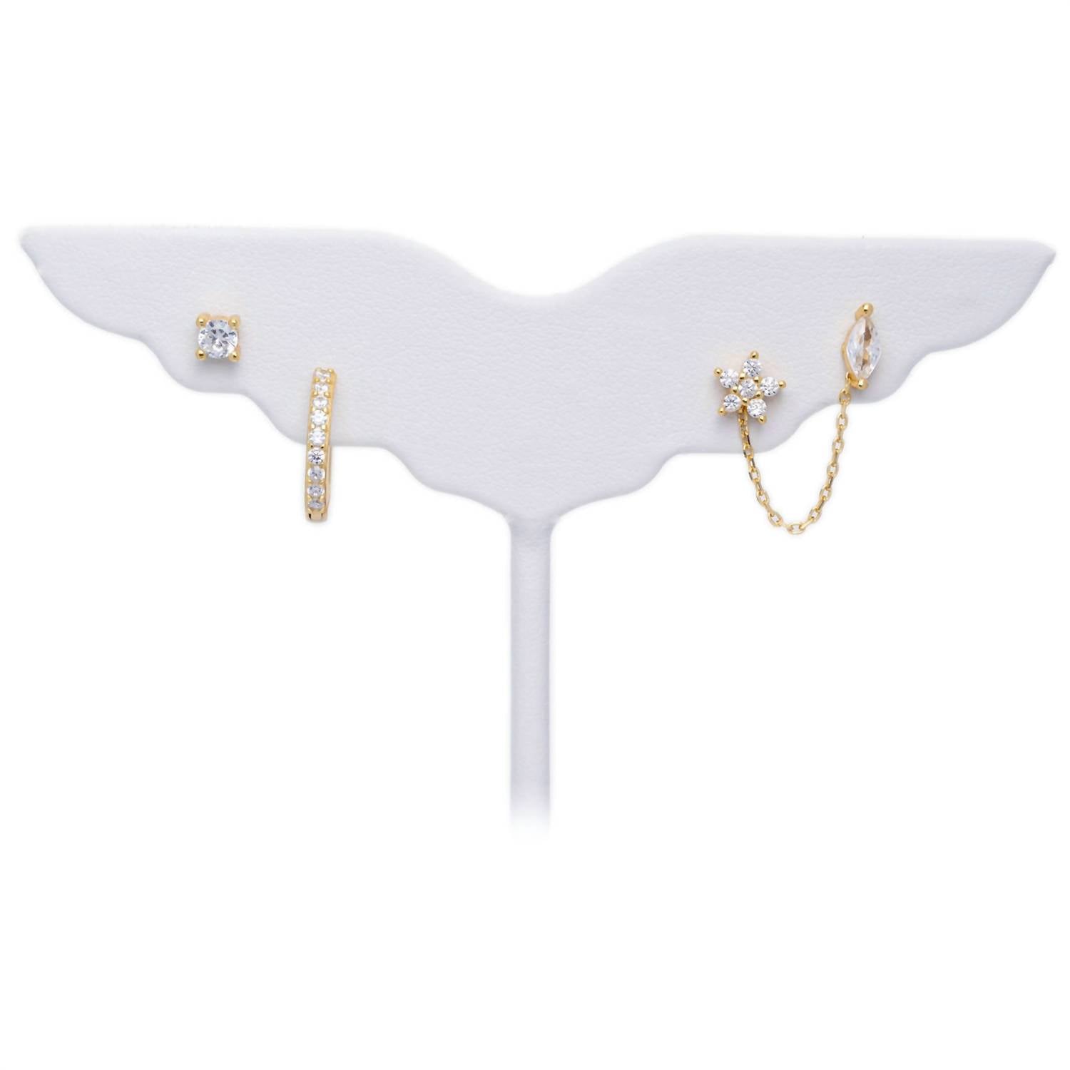 Shop Bracha Tamara Earring Set In Gold In Silver