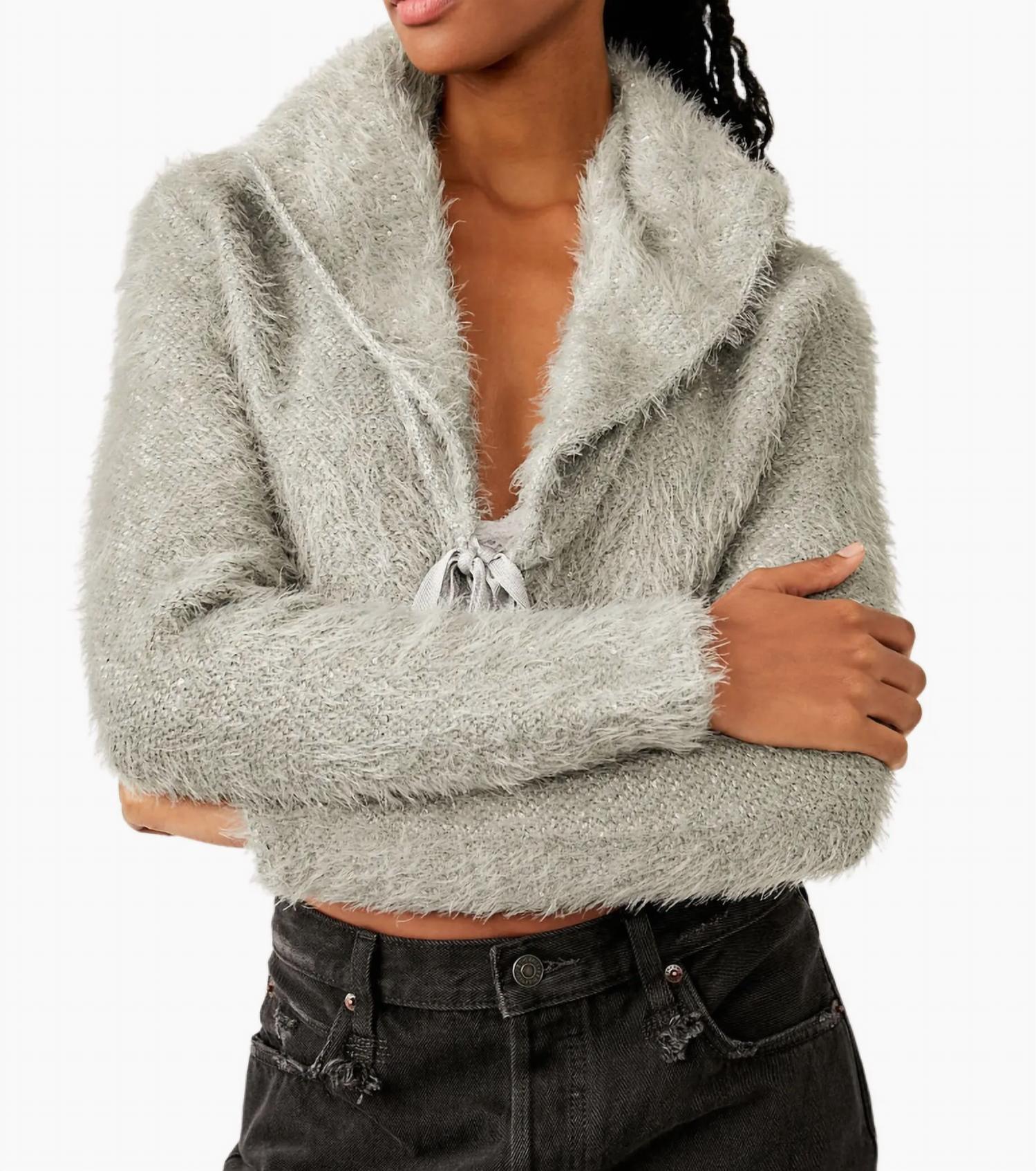 Shop Free People - Mina Cardi In Silver Belle Combo In Grey