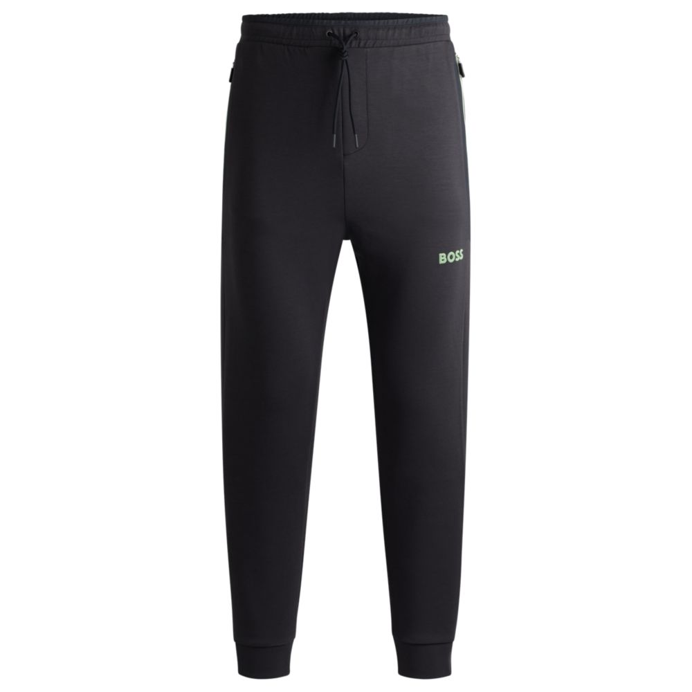 Shop Hugo Boss Tracksuit Bottoms With 3d-molded Logo In Grey