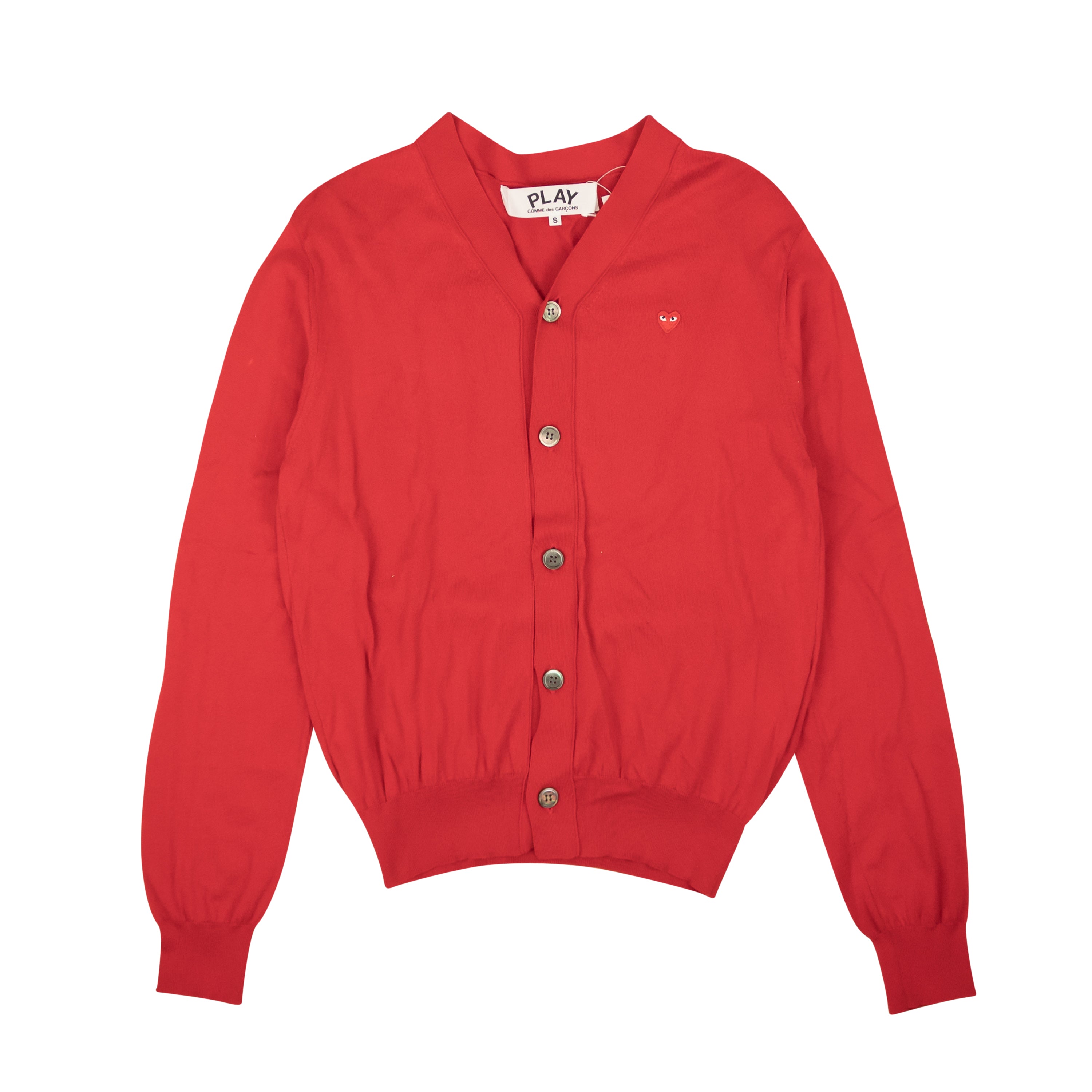 Comme Des Garçons Play Comme Des Gar�ons Play Red Little Heart Knit Button Cardigan - Red
